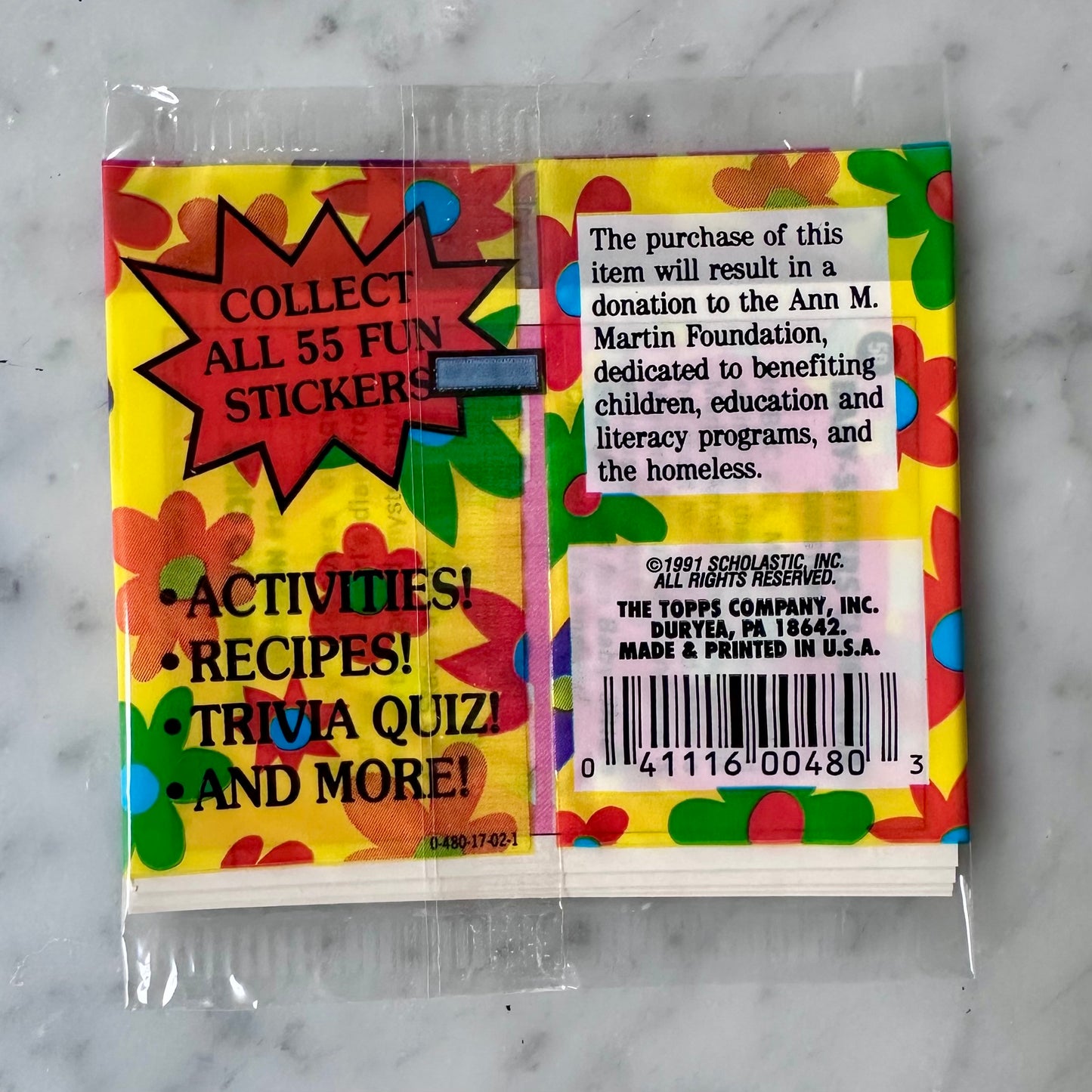 1991 The BabySitters Club Collectible Sticker Pack