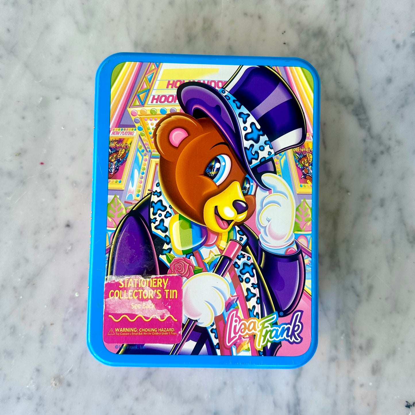 90’s Lisa Frank Hollywood Bear Tin