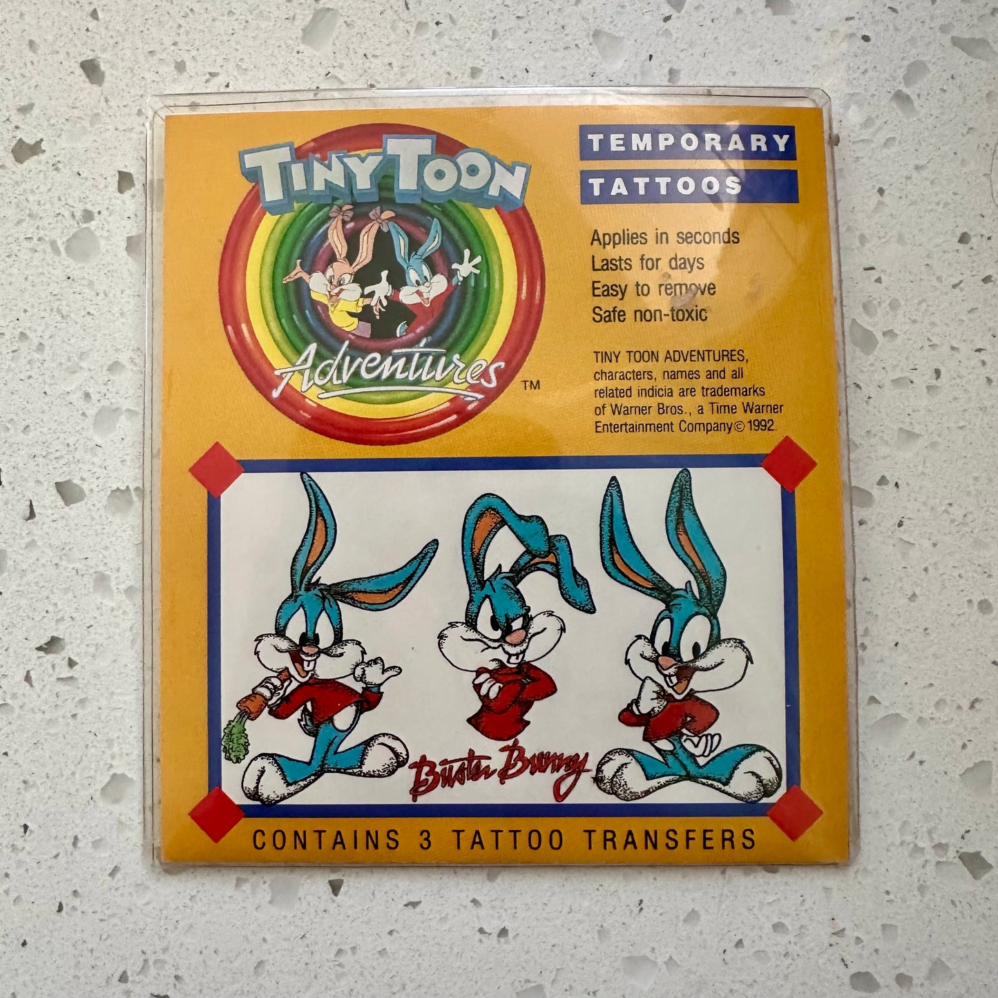 1992 Tiny Toon Adventures “Buster Bunny” Temporary Tattoos
