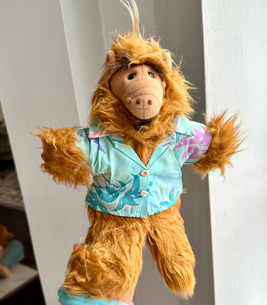 1988 ALF Hawaiian Shirt Burger King Plush Hand Puppet