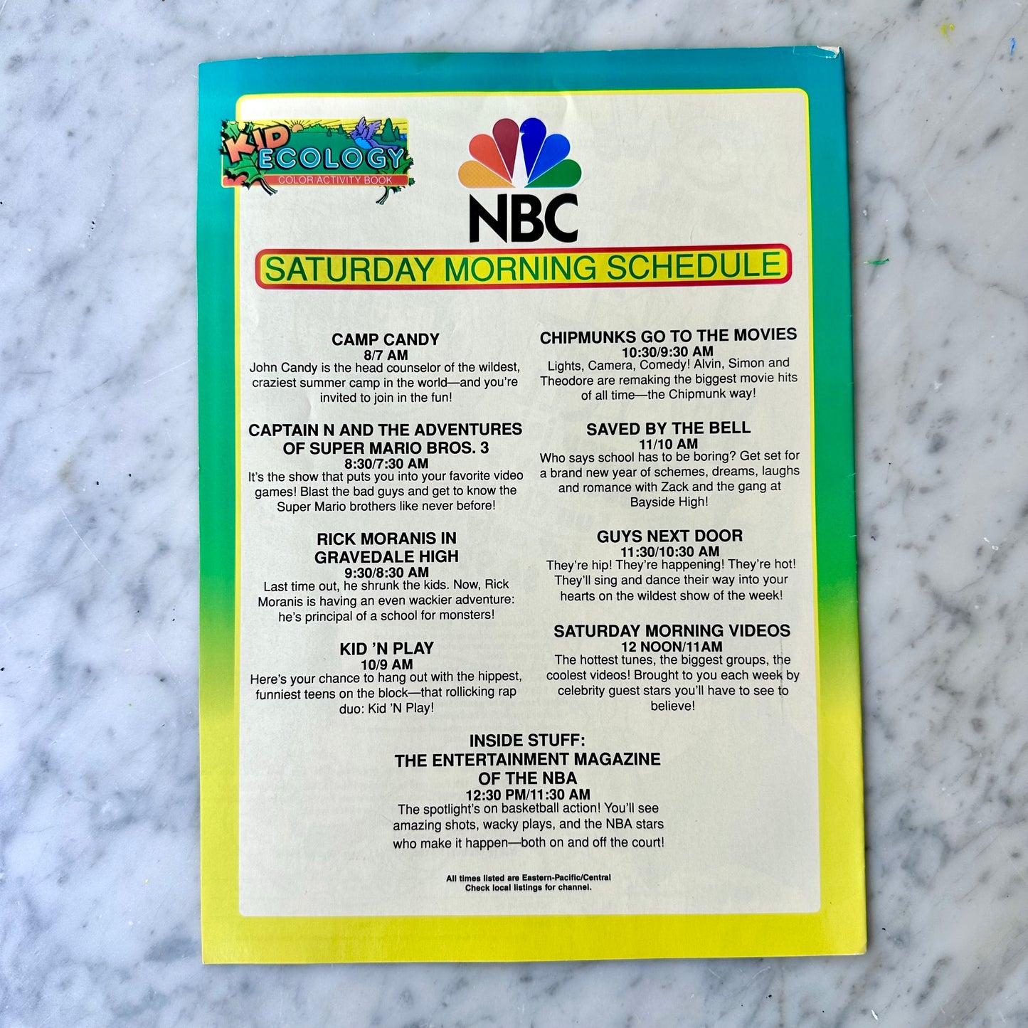 1990 Kid Ecology Color/Activity Book-Geoffrey’s Secret Word Game