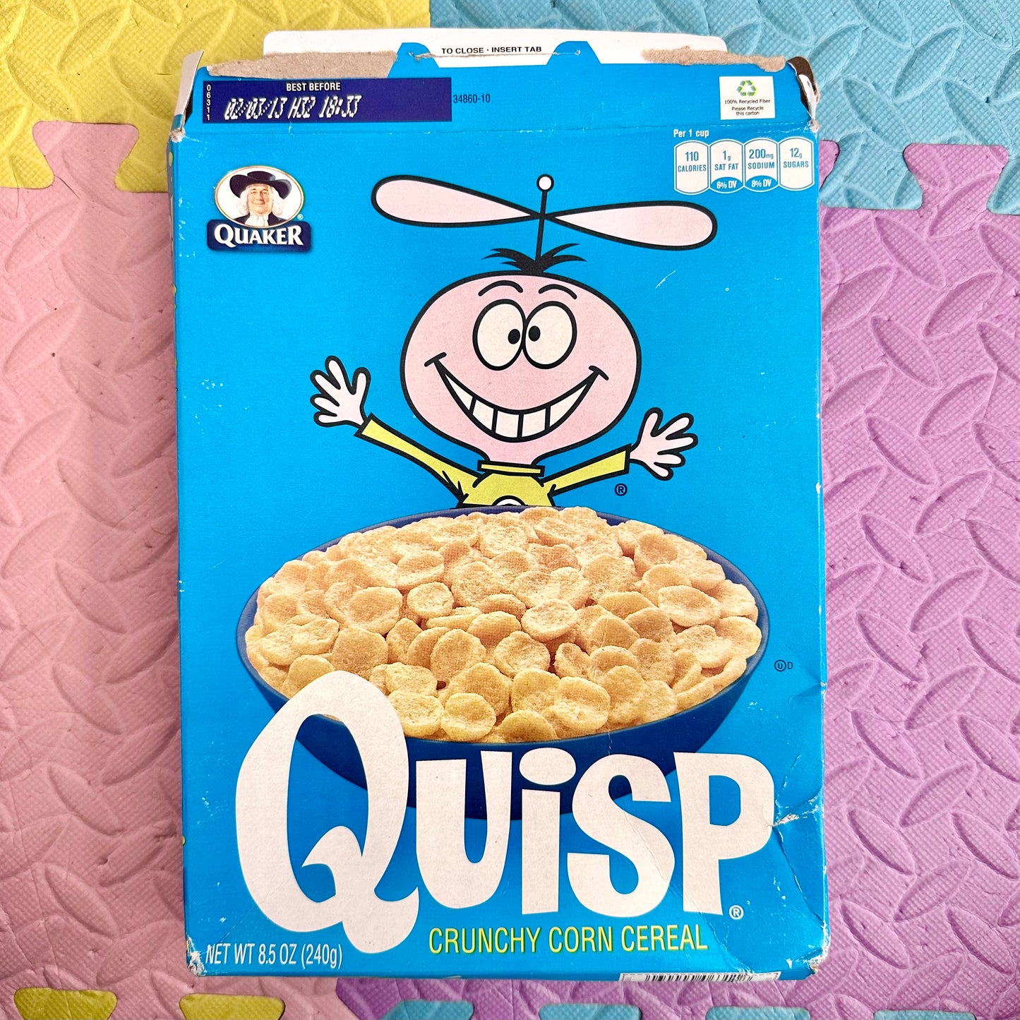 2002 Quaker Quisp Cereal Box Featuring Bob Camp