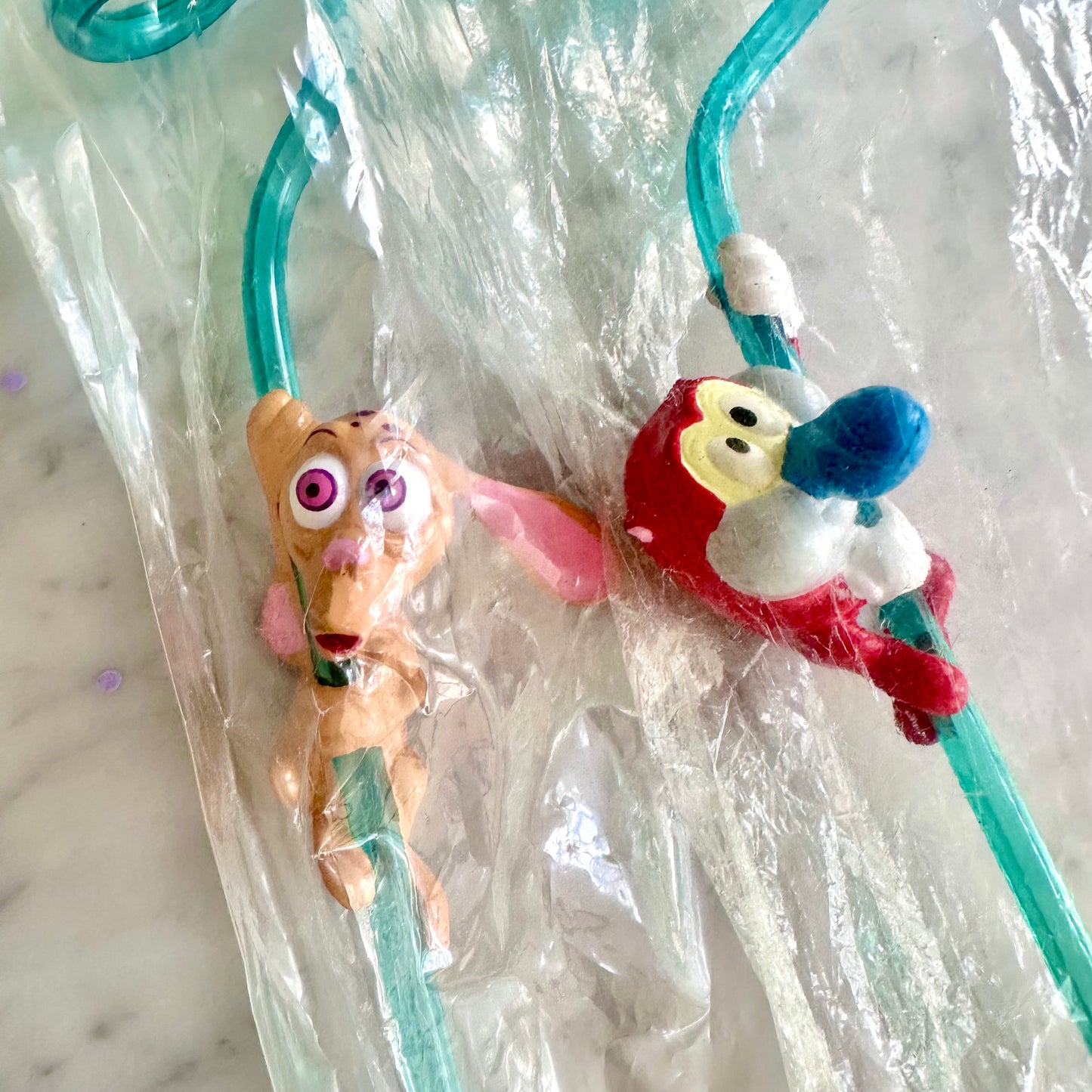 90’s Ren and Stimpy Curly Straws