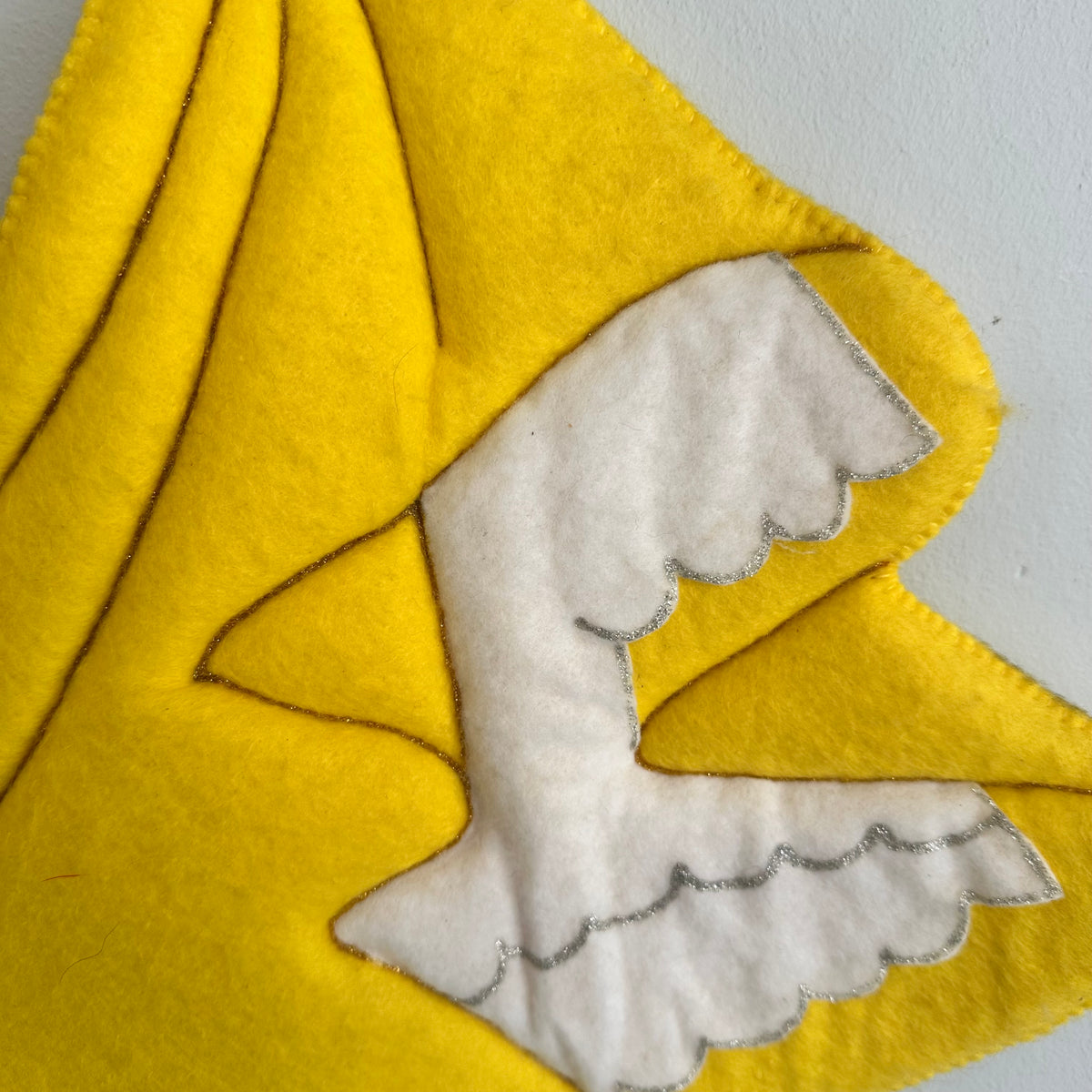 Vintage Snow White Felt Wall Hanging