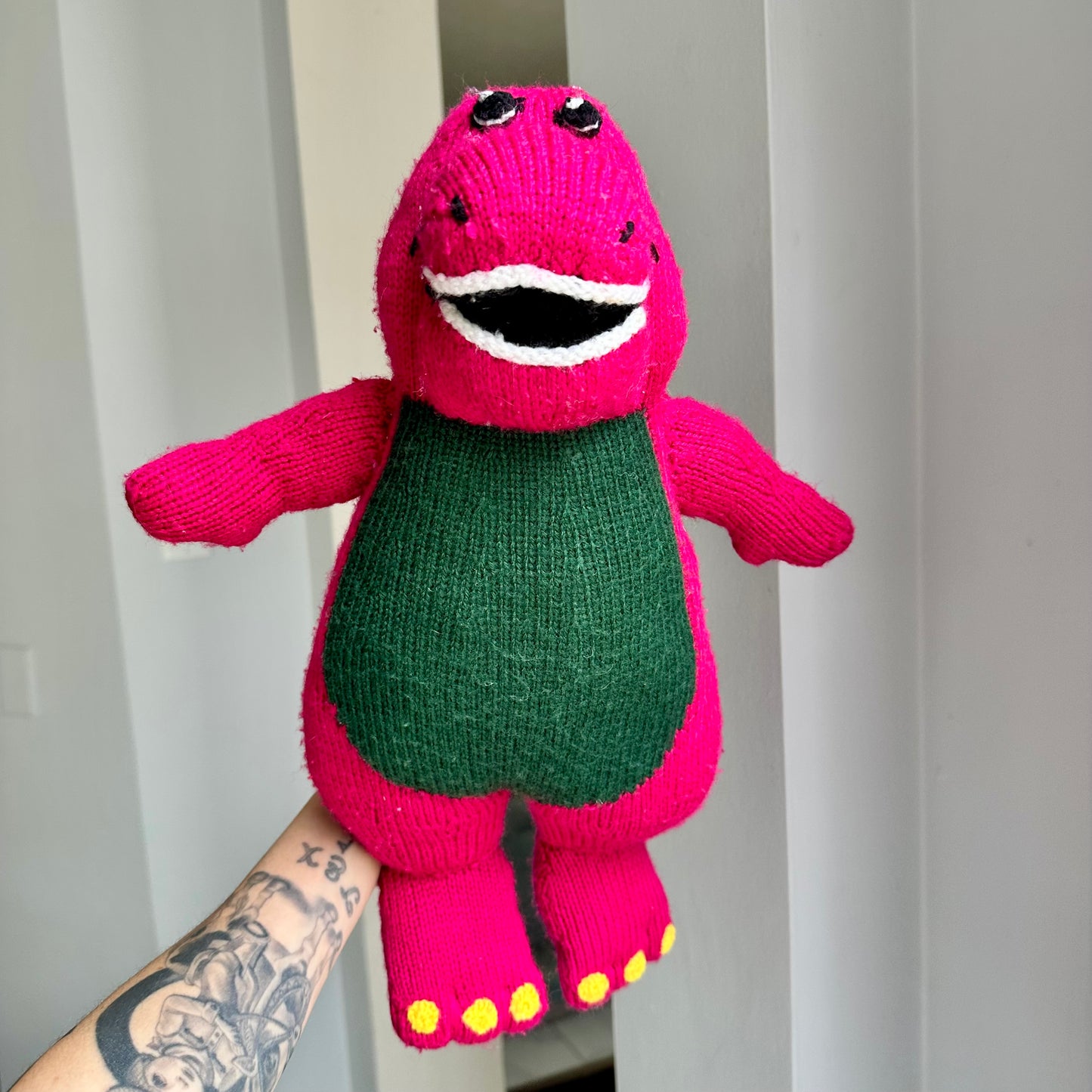 Vintage Hand Knit Barney Plush