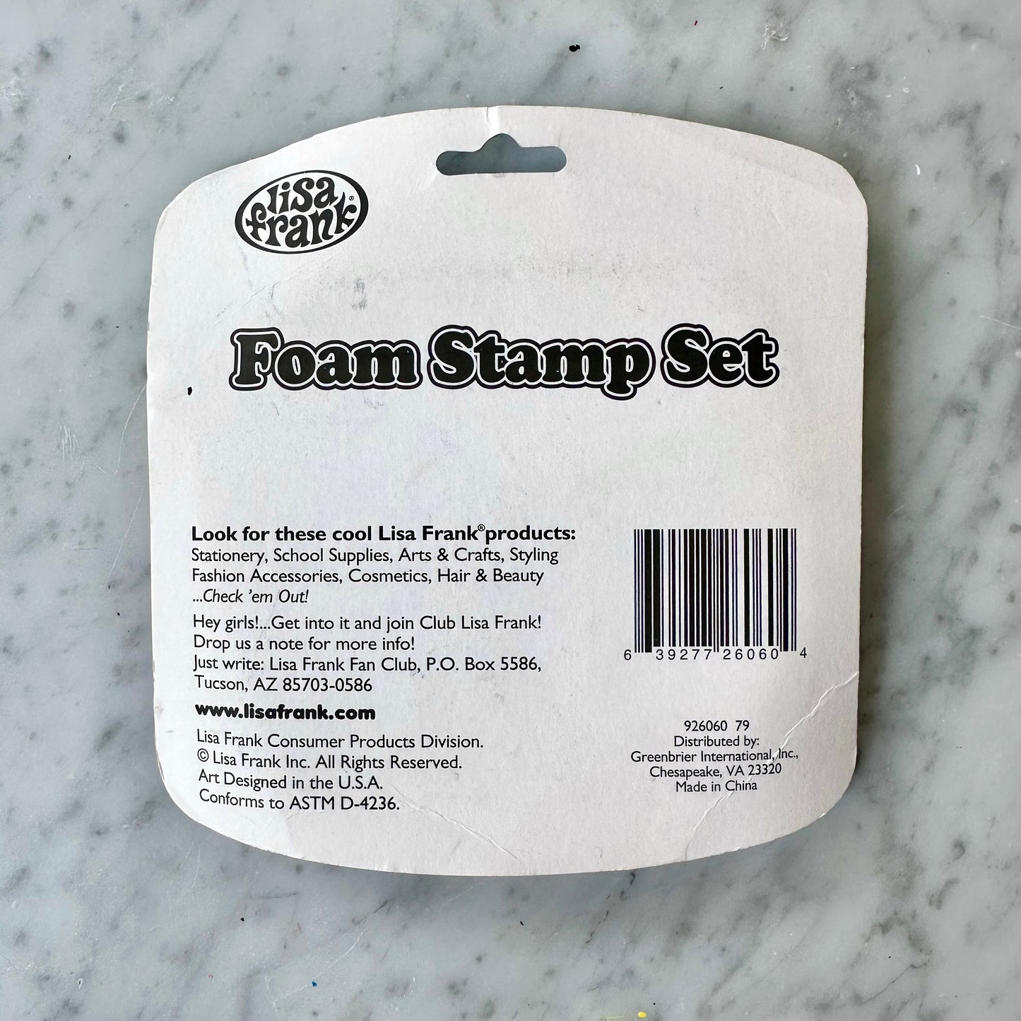 Vintage Lisa Frank Foam Stamp Set