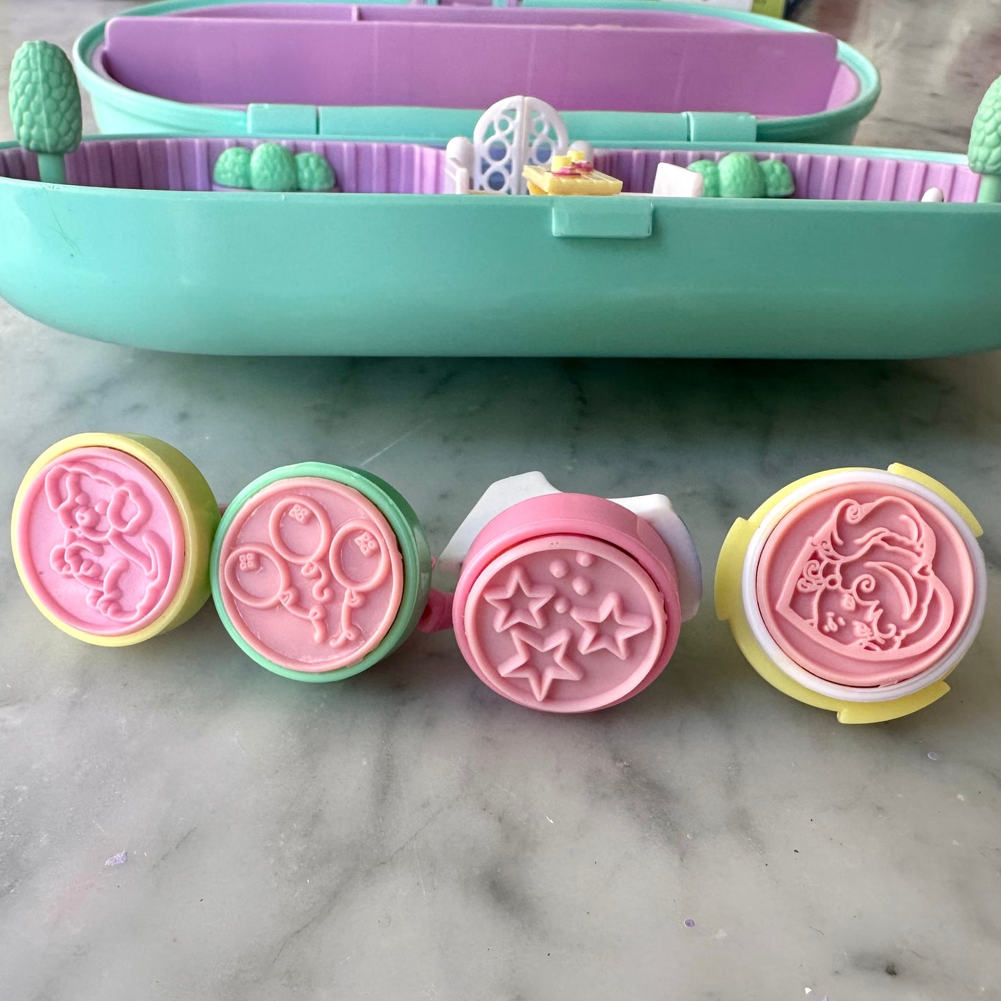 1992 Polly Pocket Babysitting Stamper Set