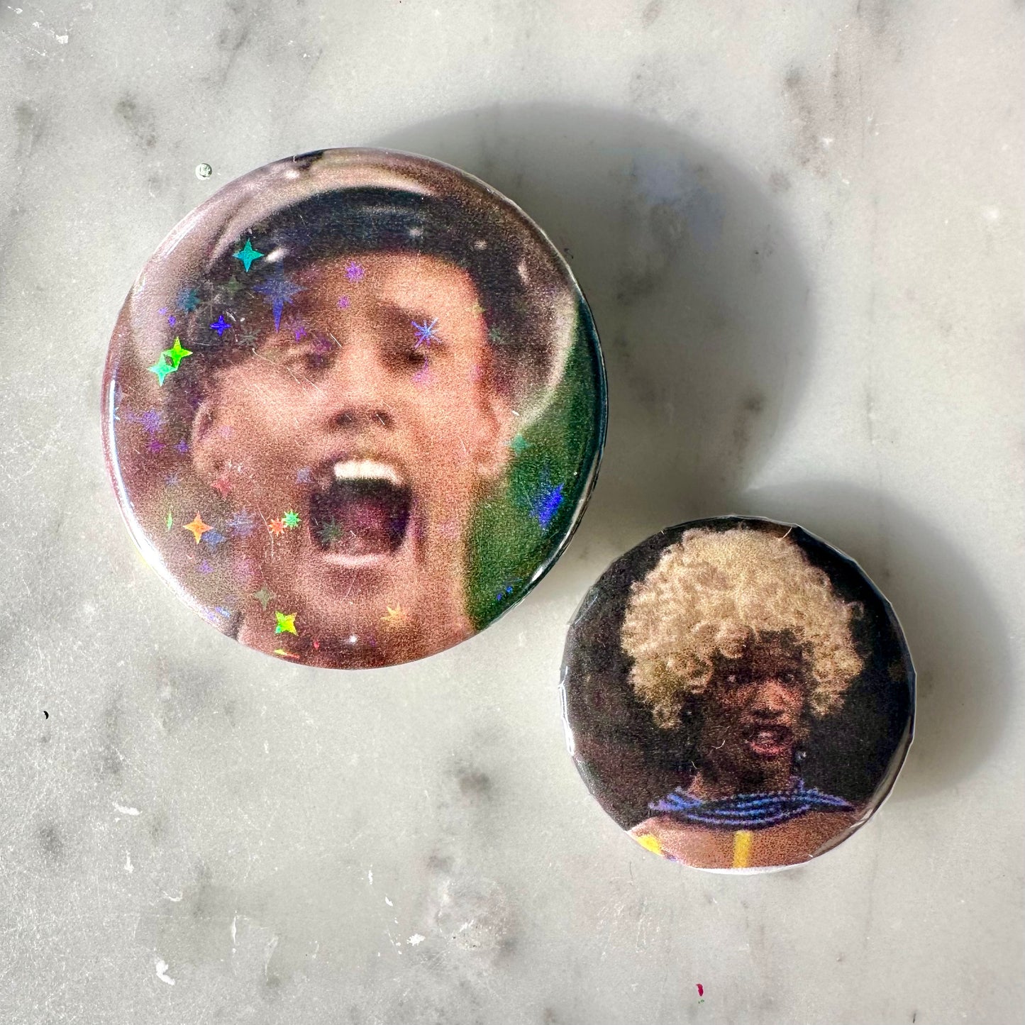 In Living Color Holographic Button Set