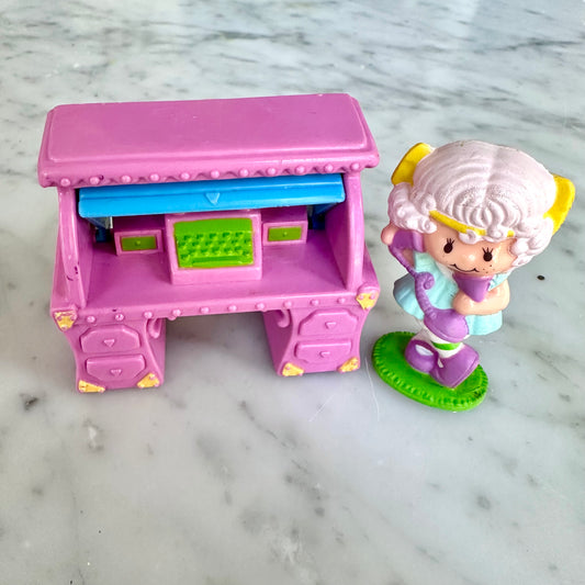 80’s Strawberry Shortcake “Angel Cake” Figure & Roller Desk