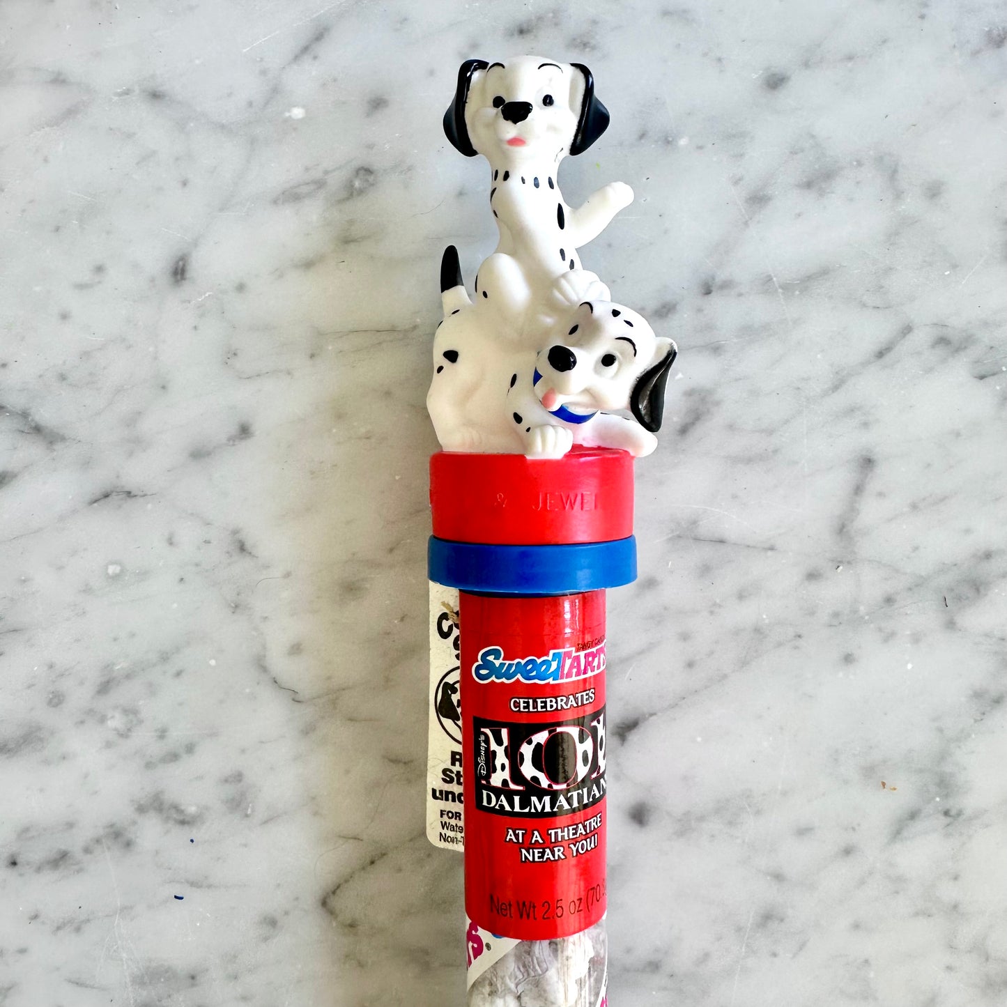1996 101 Dalmatian SweeTarts Candy Tubes with Stamp Toppers