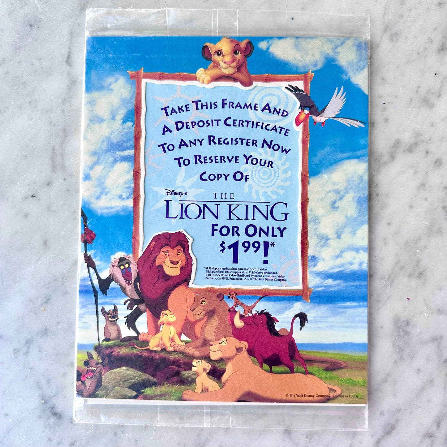 1995 The Lion King Picture Frame VHS Promo