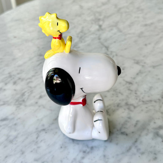 Vintage Snoopy and Woodstock Ceramic Bank
