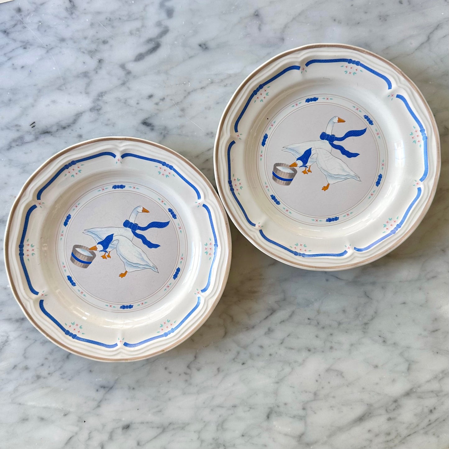 1987 Newcor Country Goose Plate 2 Piece Set