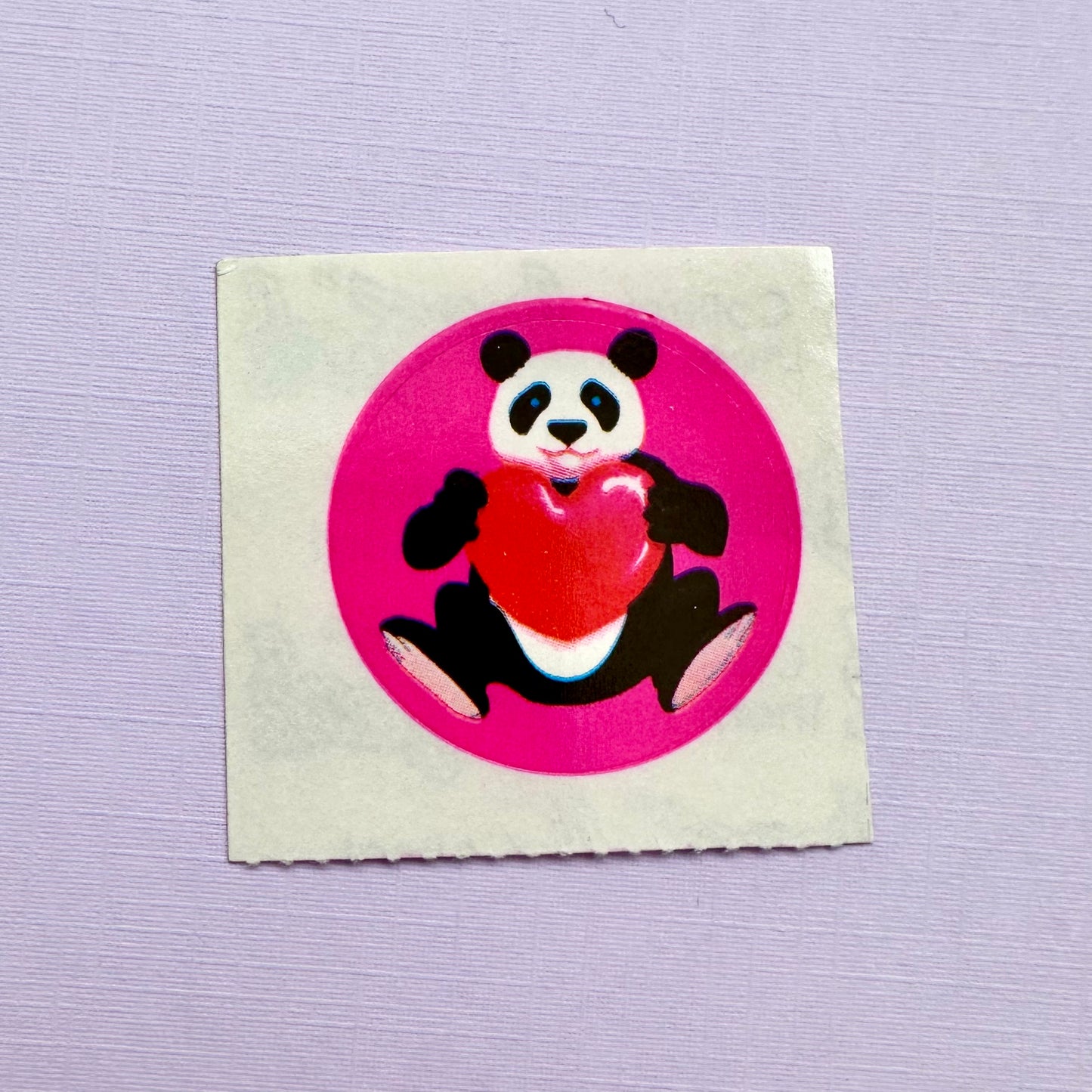 80’s Lisa Frank Panda Heart Sticker
