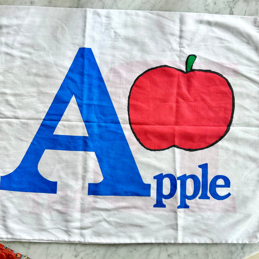 Vintage Apple and Bear Pillowcase