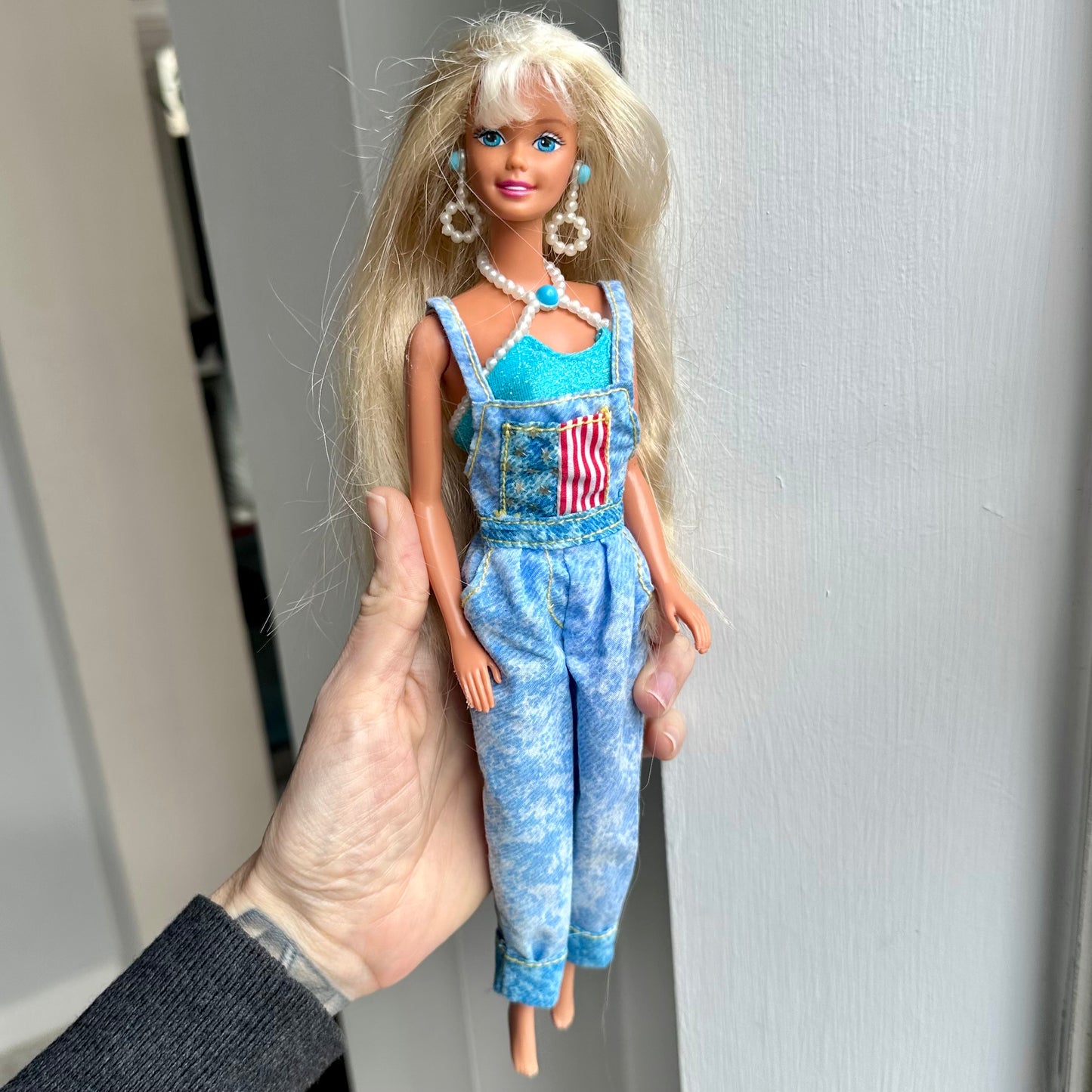 1997 Pearl Beach Barbie with Americana Overalls