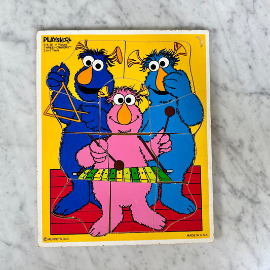 80’s Playskool Sesame Street “Three Honkers” Board Puzzle