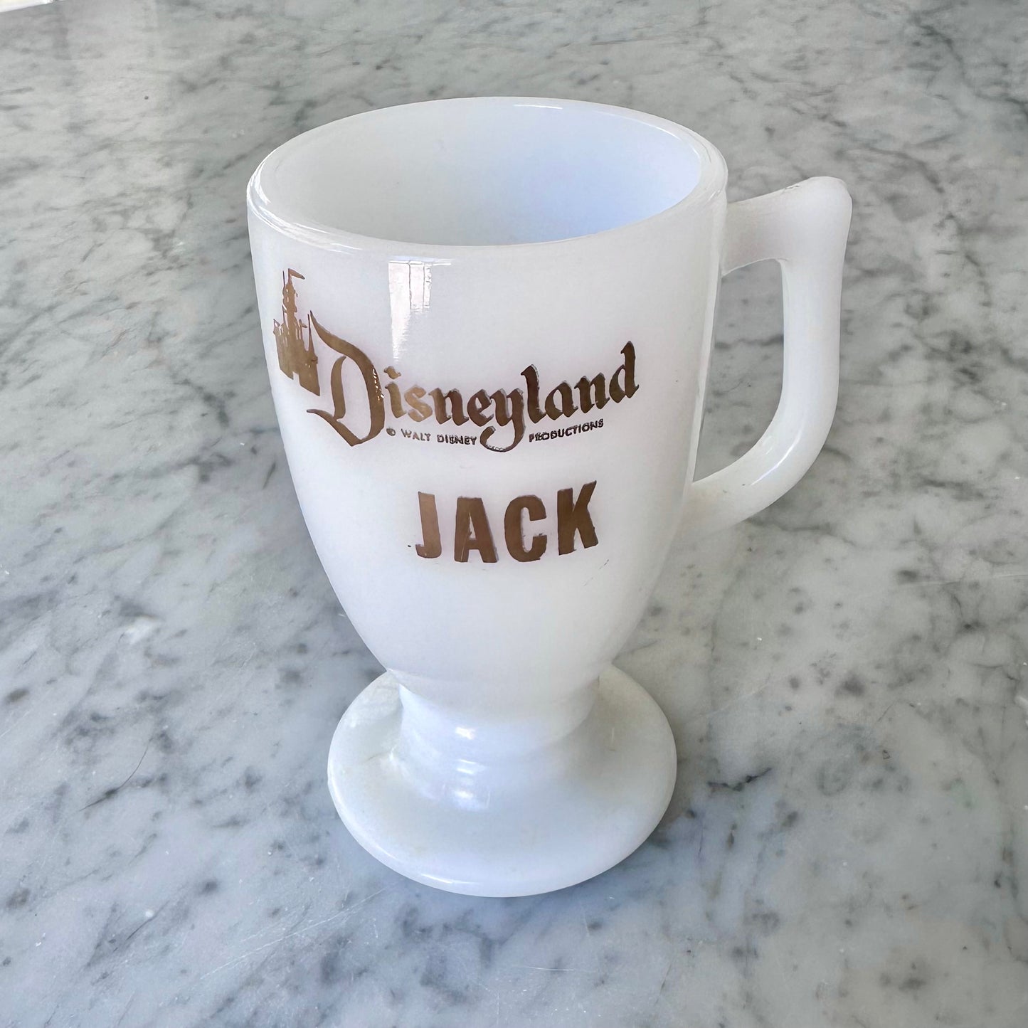 Vintage Disneyland “Jack” Milk Glass Cup