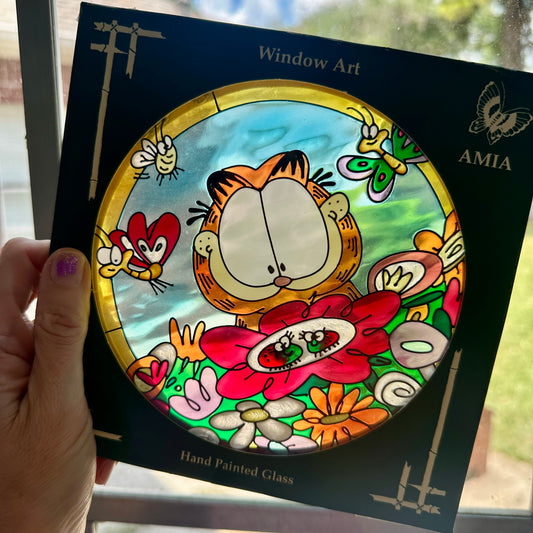 Vintage Garfield Stained Glass