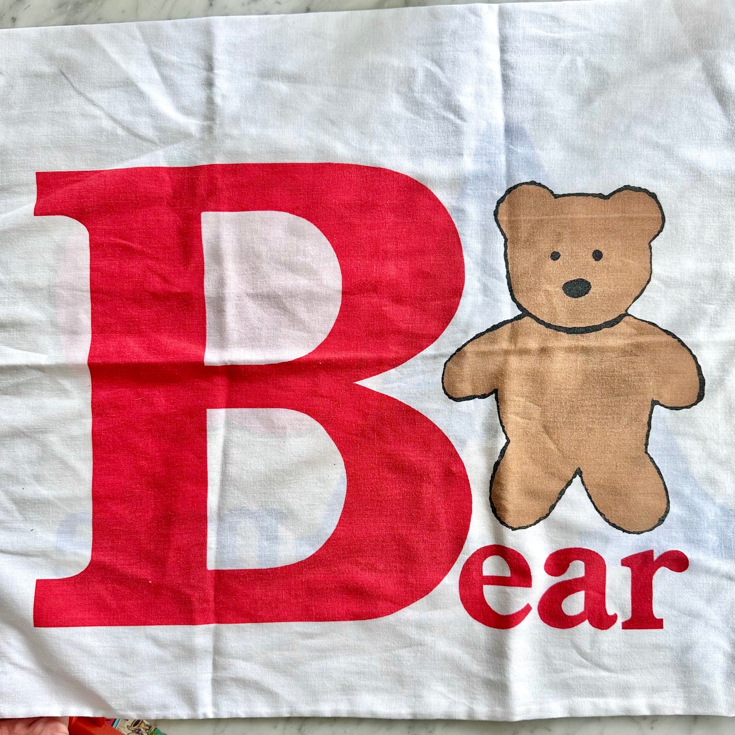 Vintage Apple and Bear Pillowcase