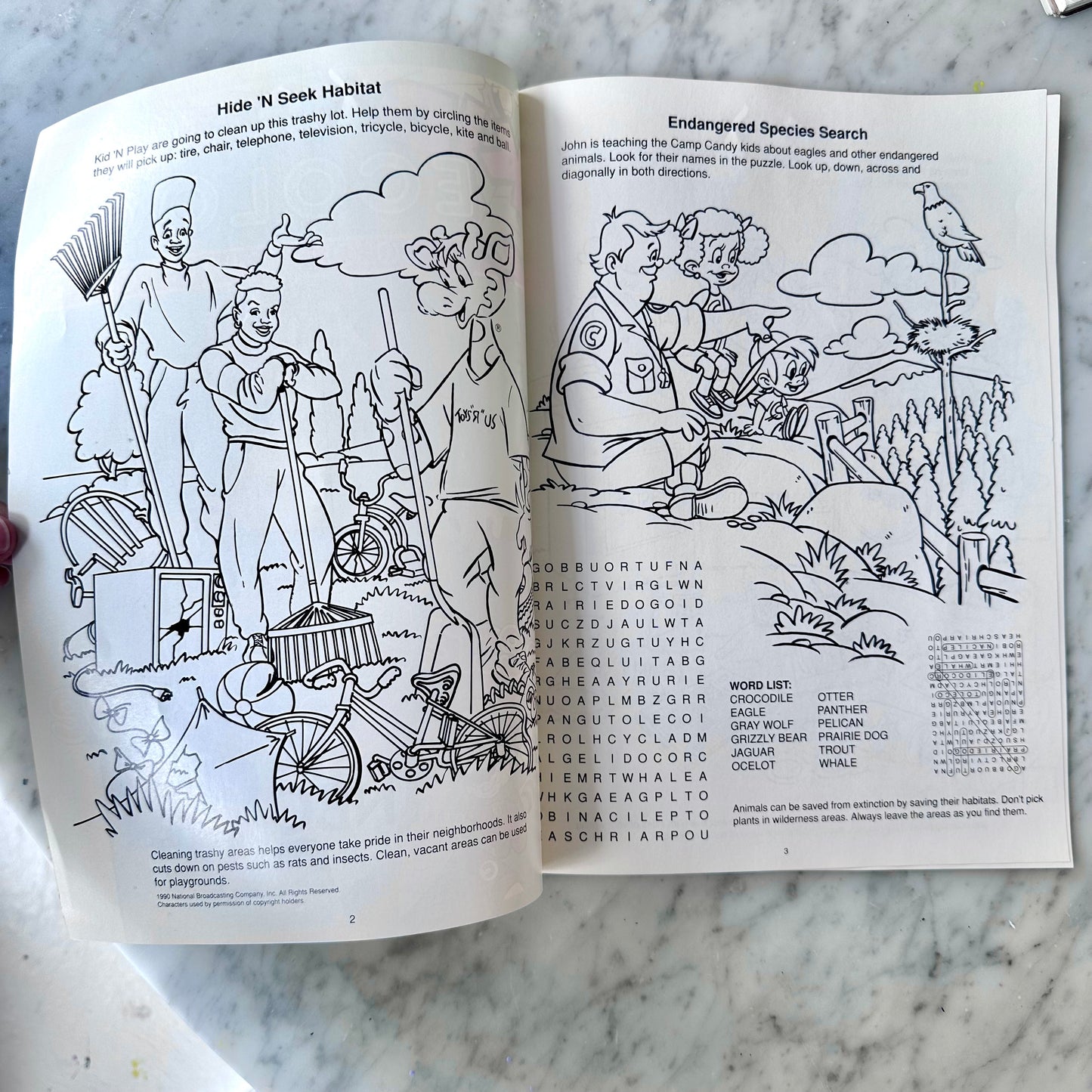 1990 Kid Ecology Color/Activity Book-Geoffrey’s Secret Word Game