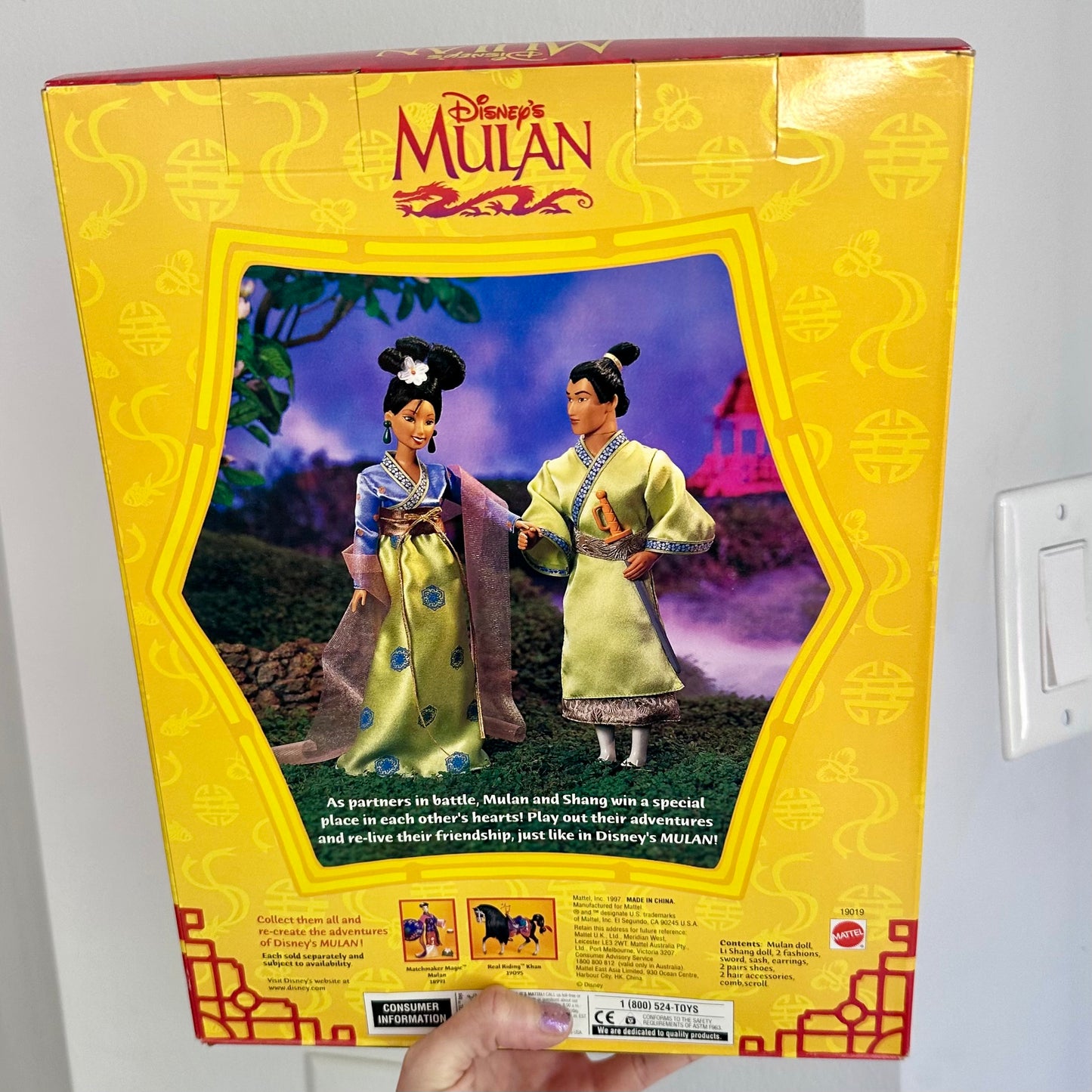 1997 Disney Hearts of Honor Mulan and Shang Dolls in Box
