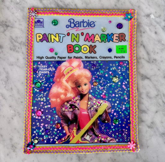 Vintage 80’s Barbie Paint N Marker Book Cover Resin Wall Art