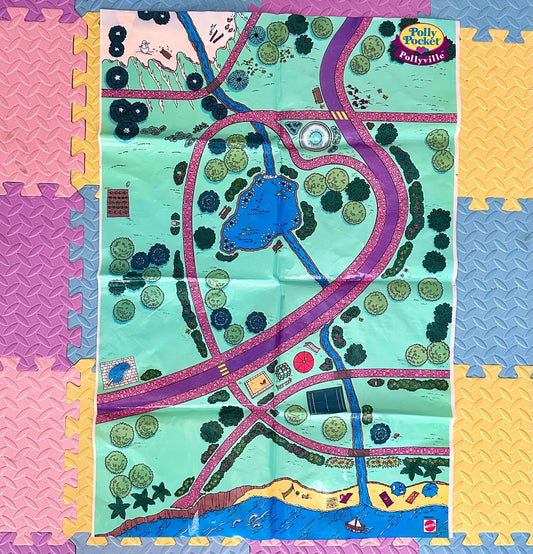 1993 Polly Pocket Pollyville Vinyl Play Mat