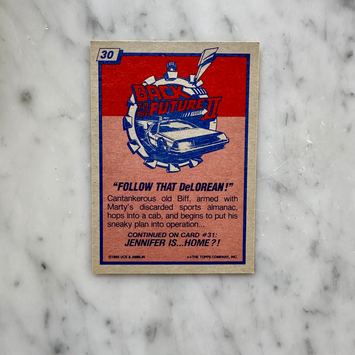 1989 Topps Back to the Future Cards and Delorean Flying Sticker