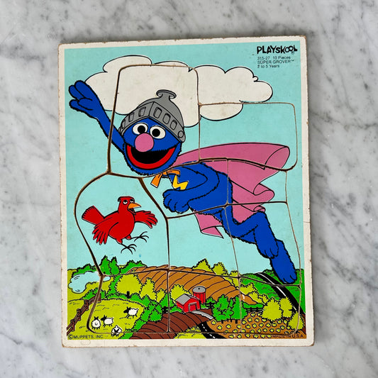 80’s Playskool Sesame Street “Super Grover” Board Puzzle