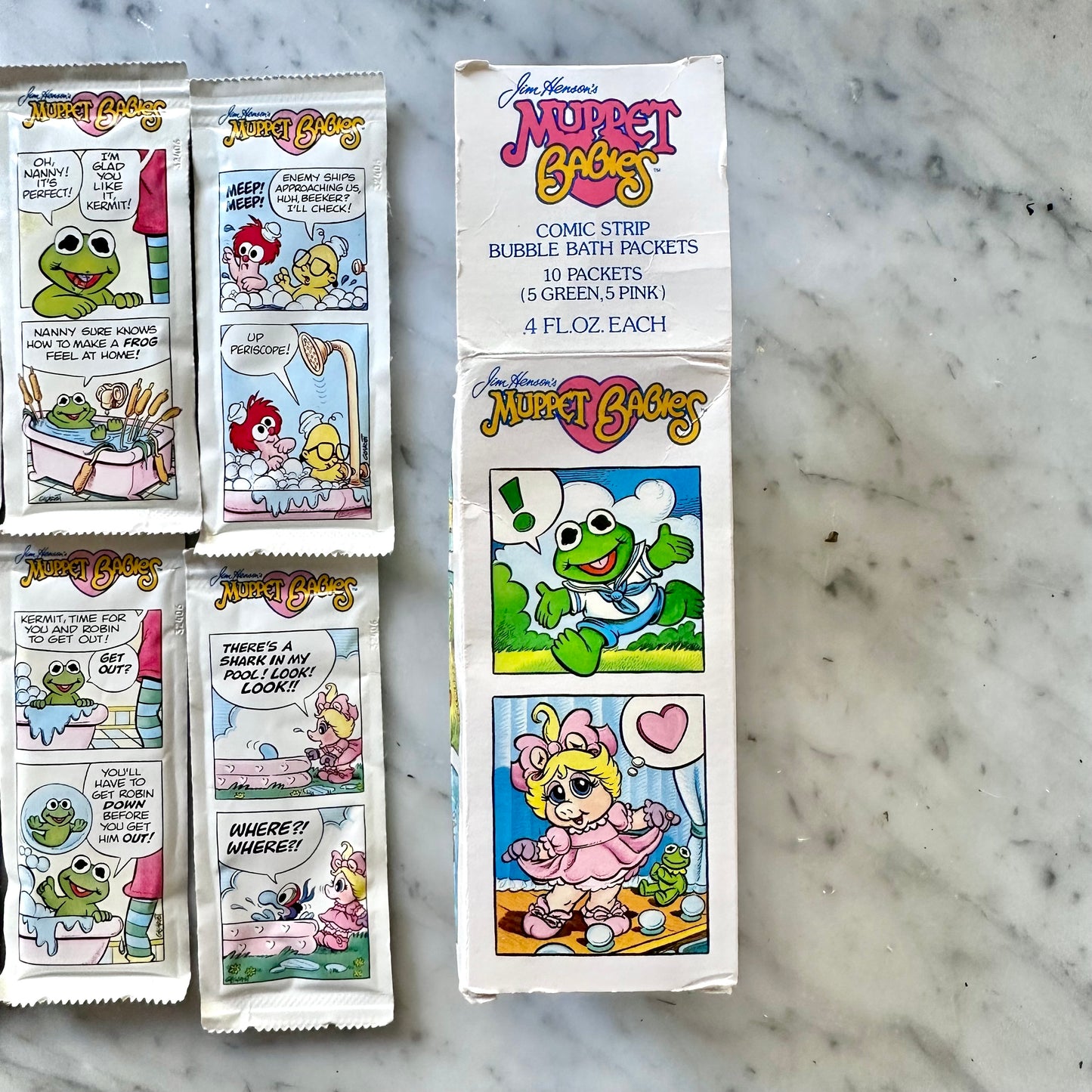 1986 Muppet Babies Comic Strip Bubble Bath Packets