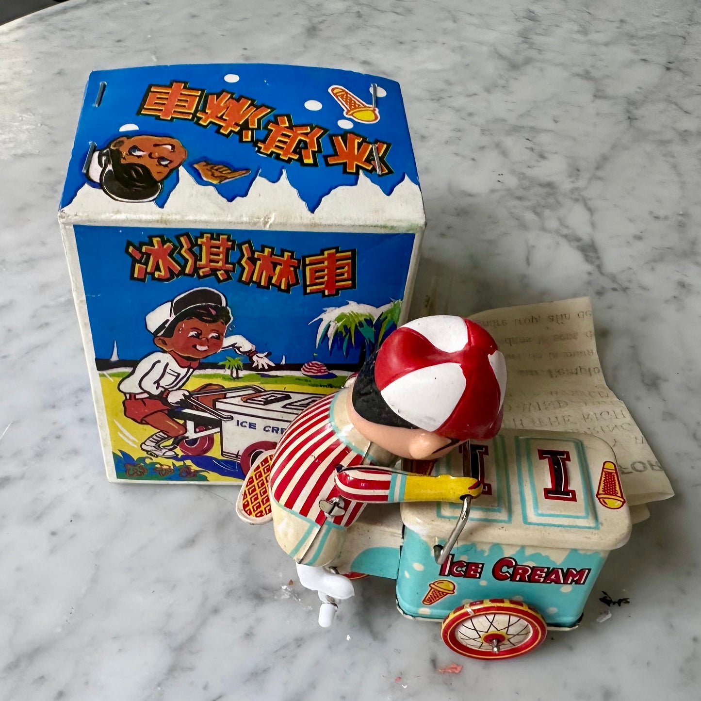 Vintage Ice Cream Man Tin Toy
