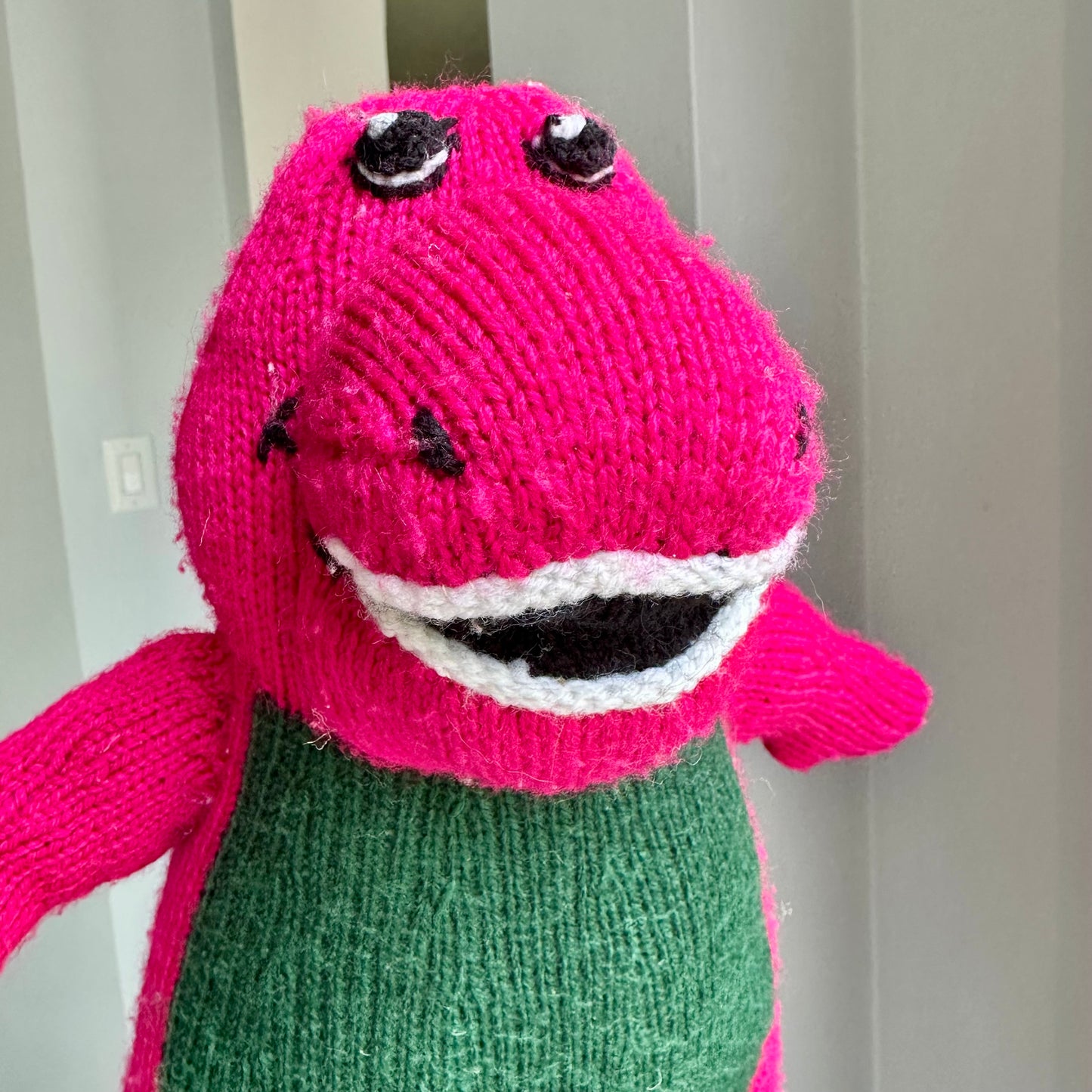 Vintage Hand Knit Barney Plush