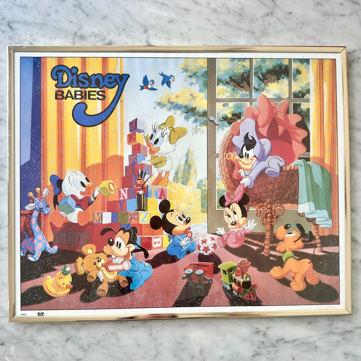 80’s Framed Disney Babies “Play Room” Print