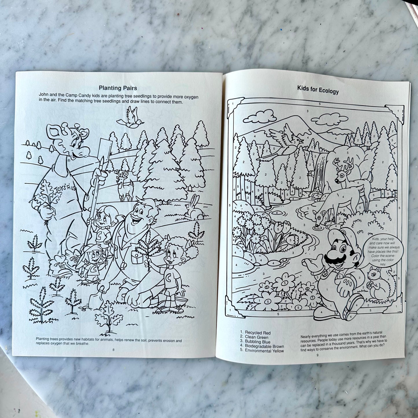 1990 Kid Ecology Color/Activity Book-Geoffrey’s Secret Word Game