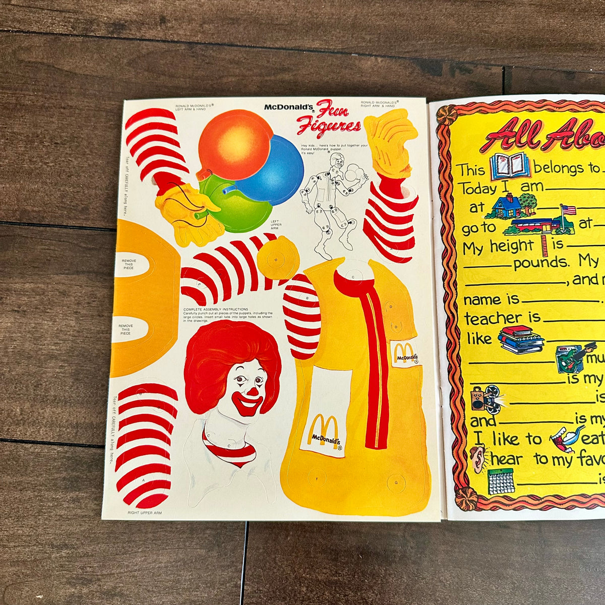 1983 McDonalds Birthday Book