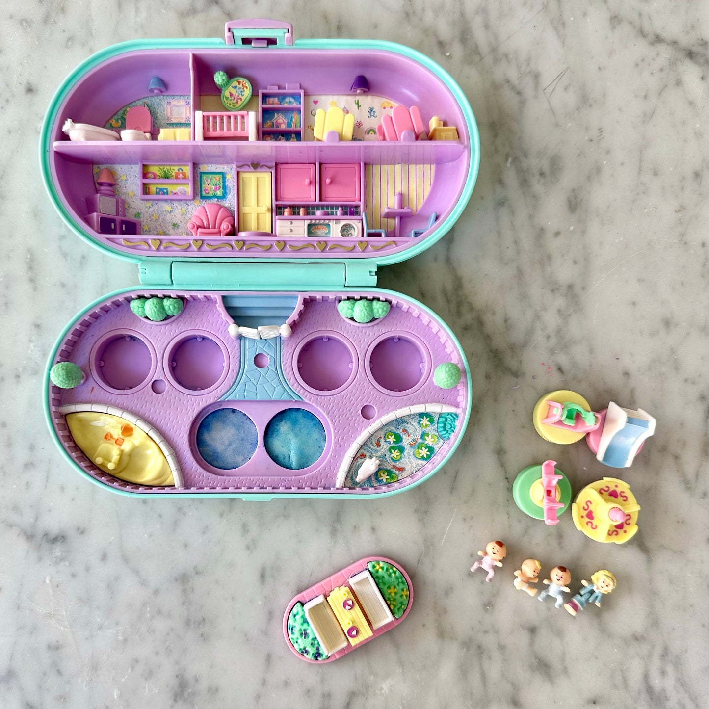 1992 Polly Pocket Babysitting Stamper Set