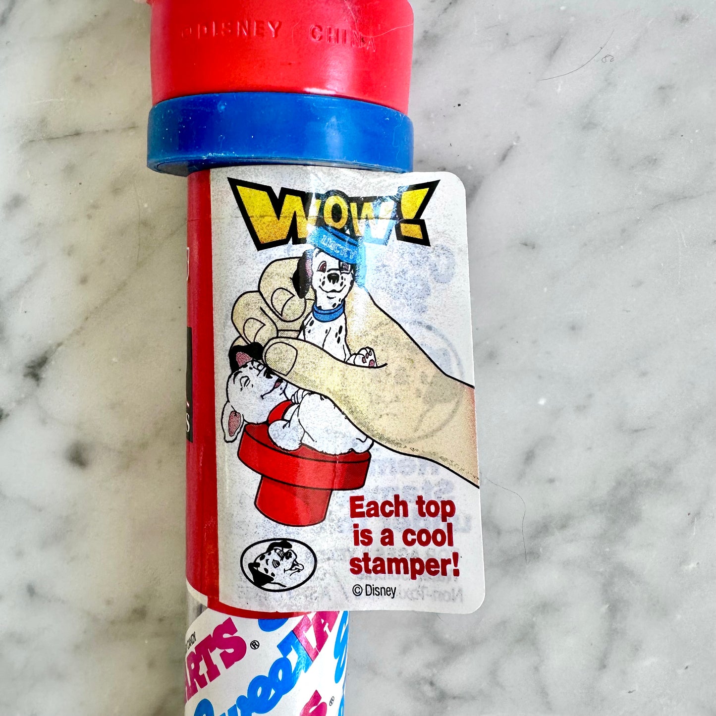 1996 101 Dalmatian SweeTarts Candy Tubes with Stamp Toppers