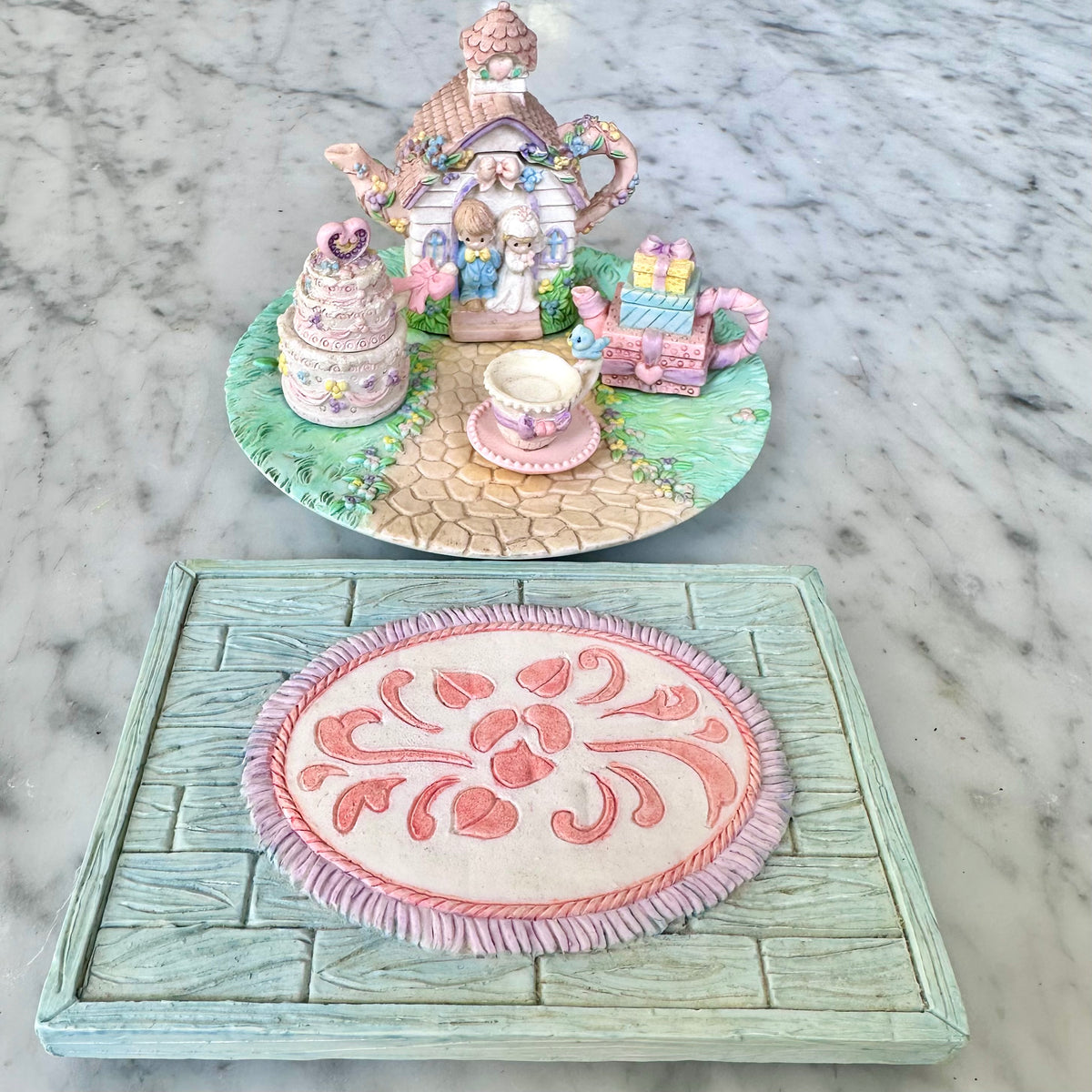 1998 Precious Moments Miniature Wedding Teaset
