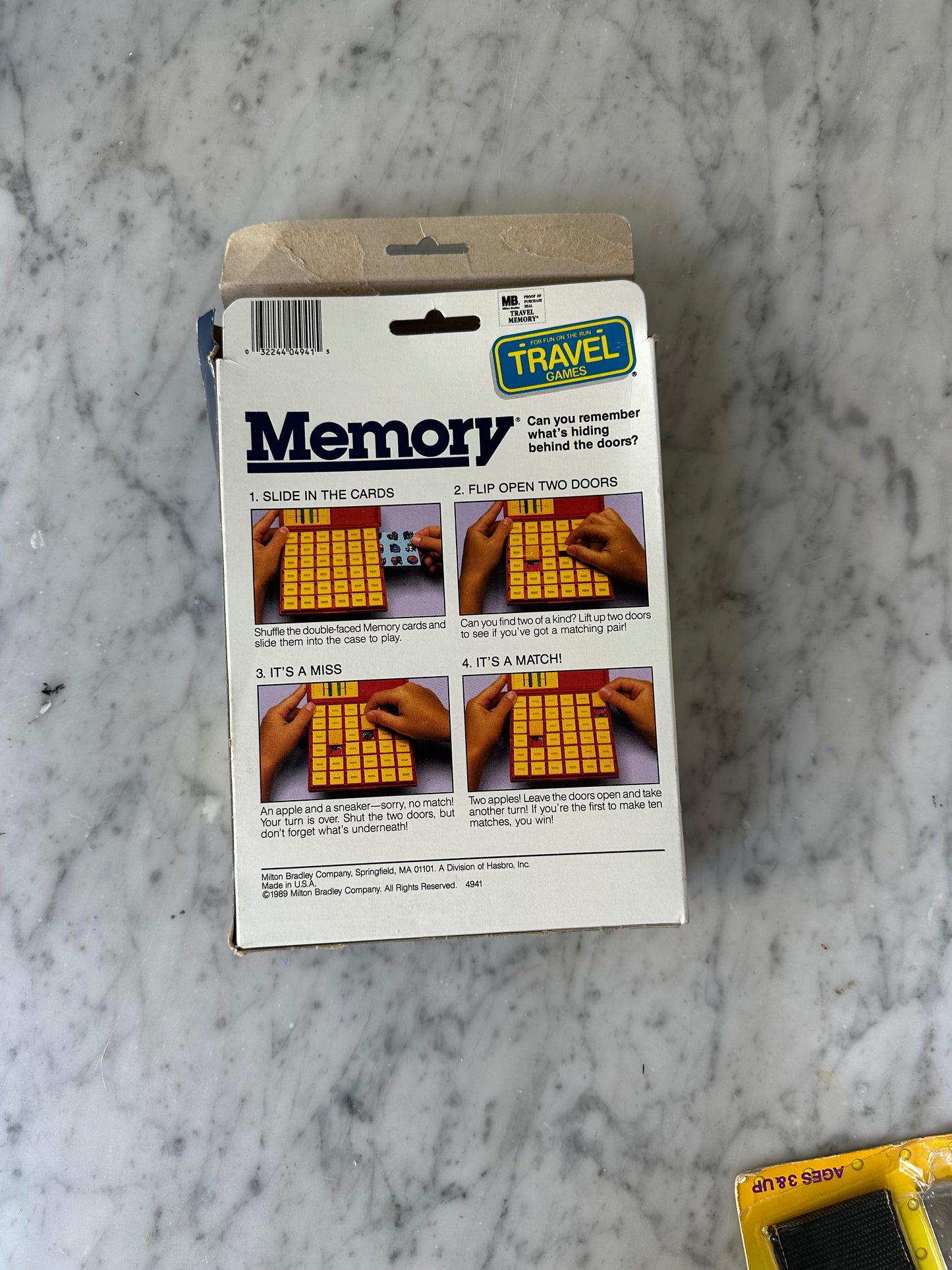 1989 Milton Bradley Memory Travel Game