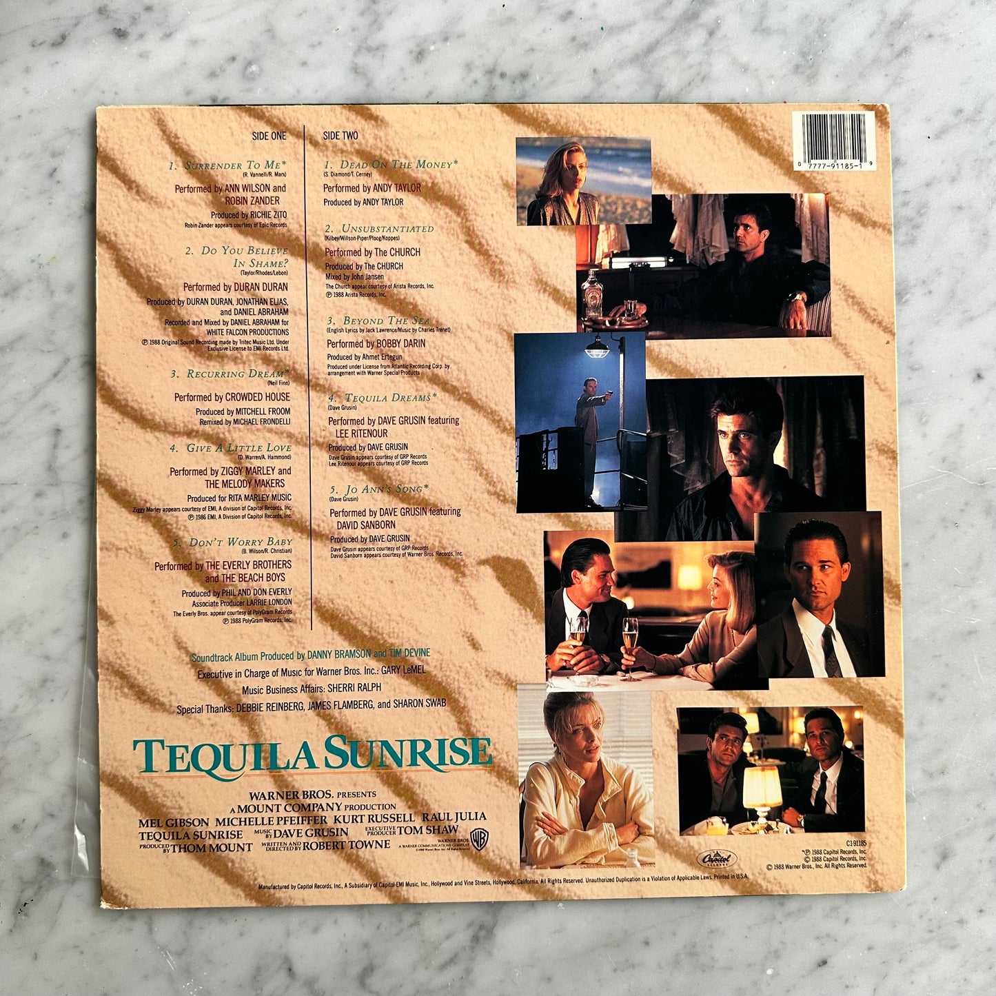 Tequila Sunrise Soundtrack Record