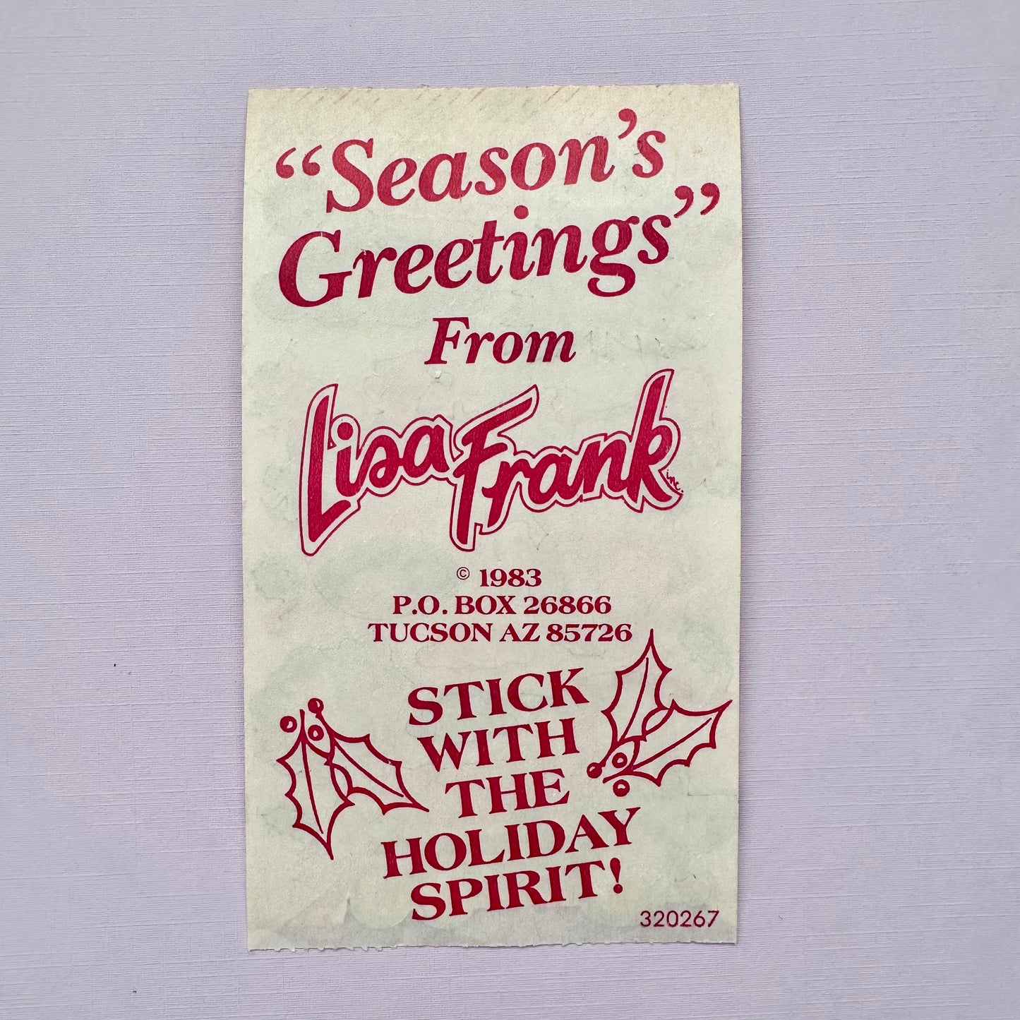 80’s Lisa Frank Christmas Sticker Sheet