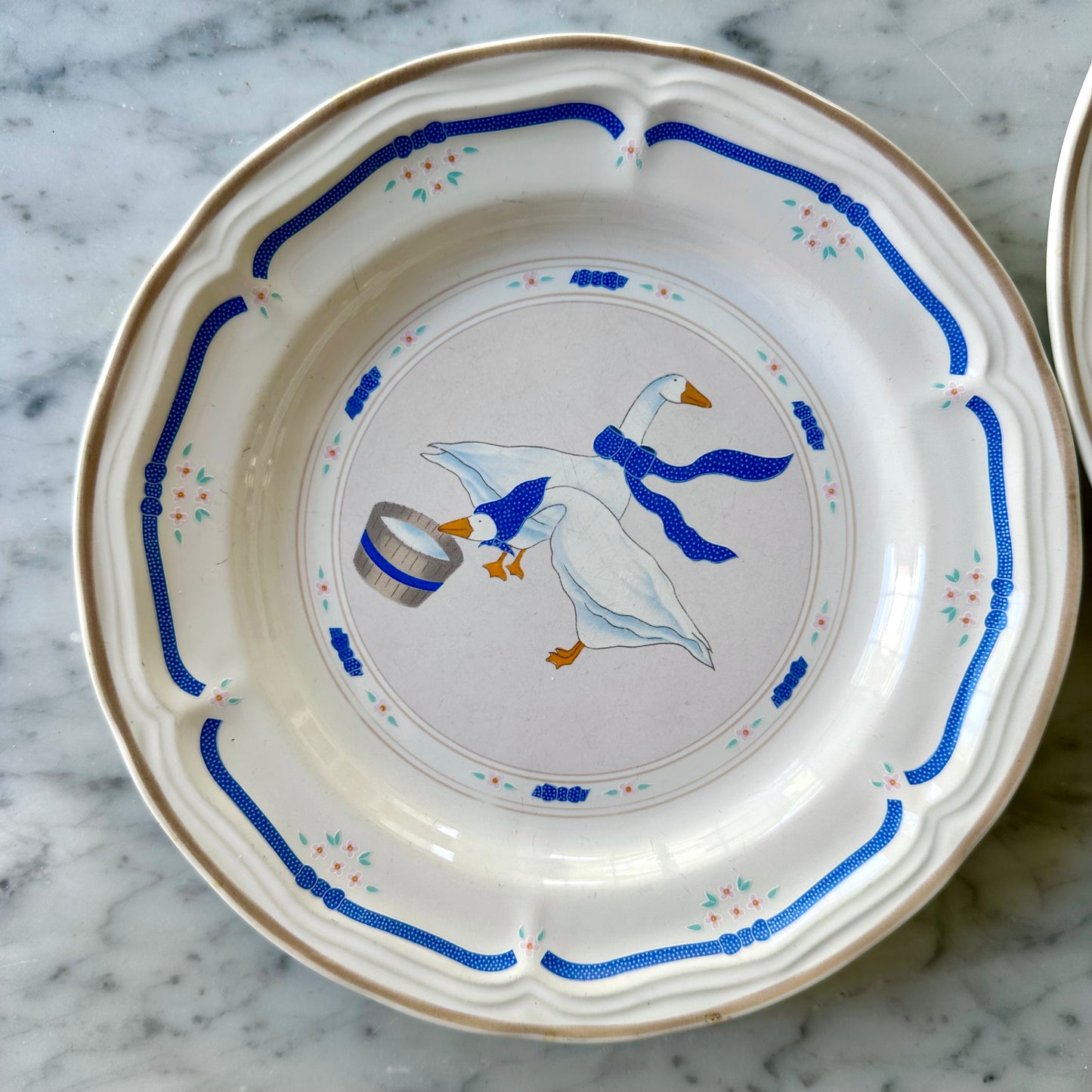 1987 Newcor Country Goose Plate 2 Piece Set