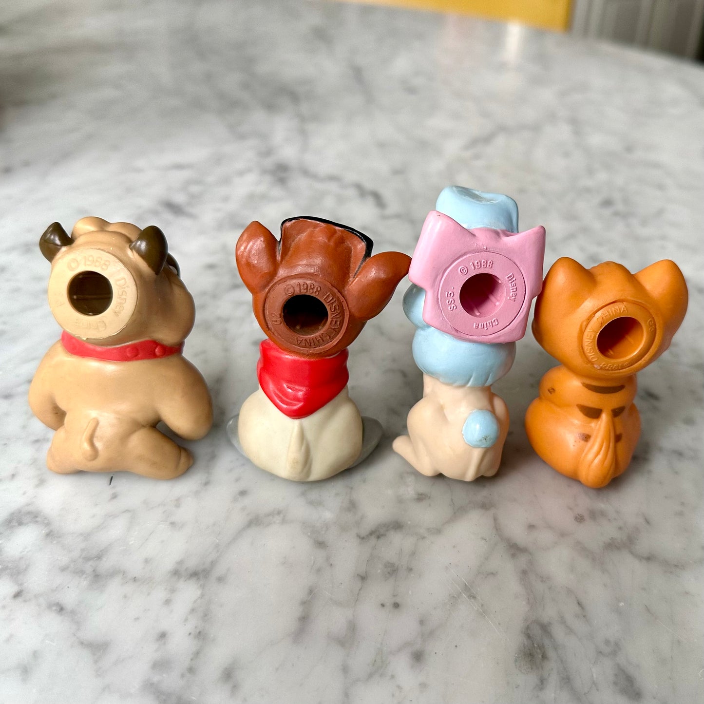 1988 Happy Meal Oliver and Company Complete Set of 4 Finger Puppets