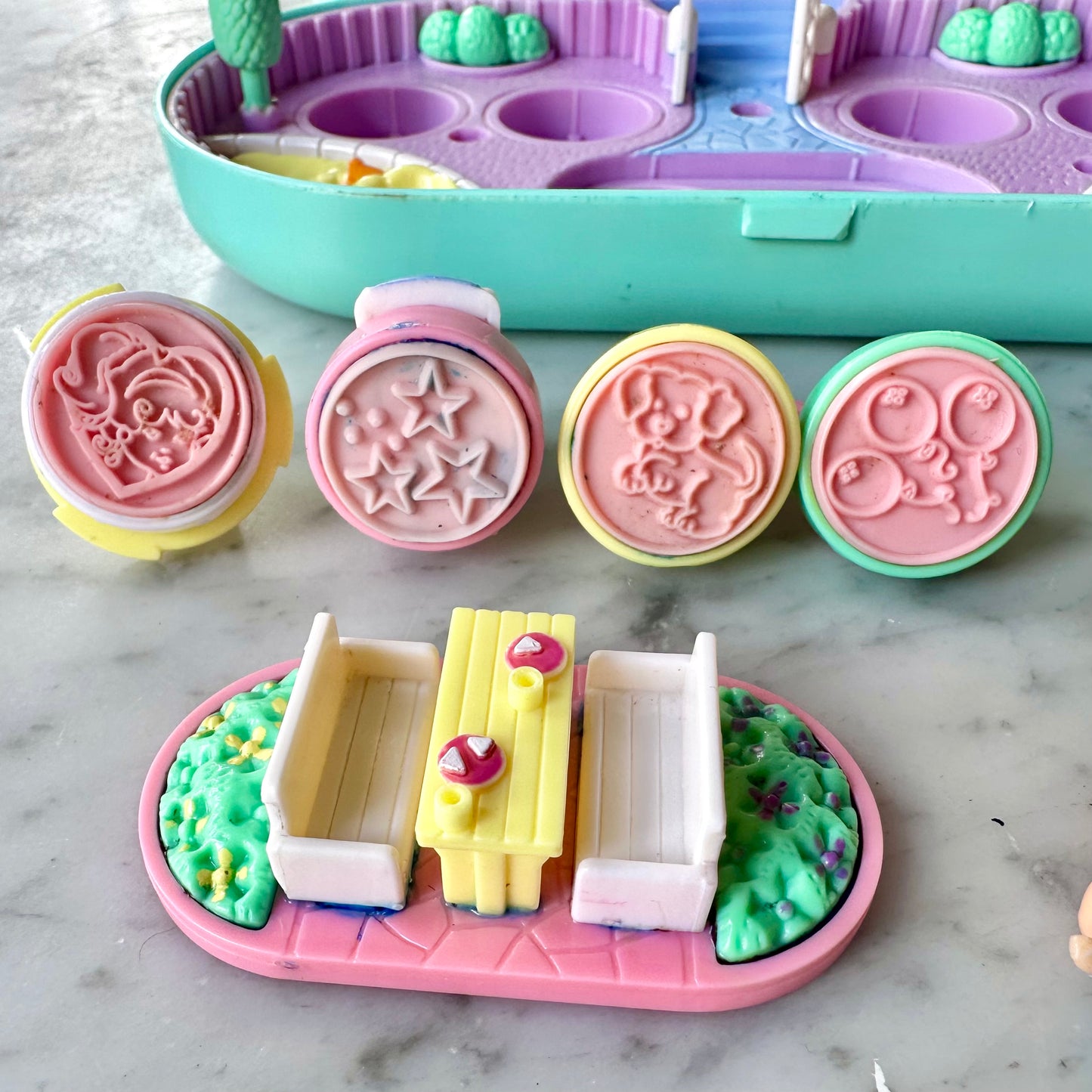1992 Polly Pocket Babysitting Stamper Set