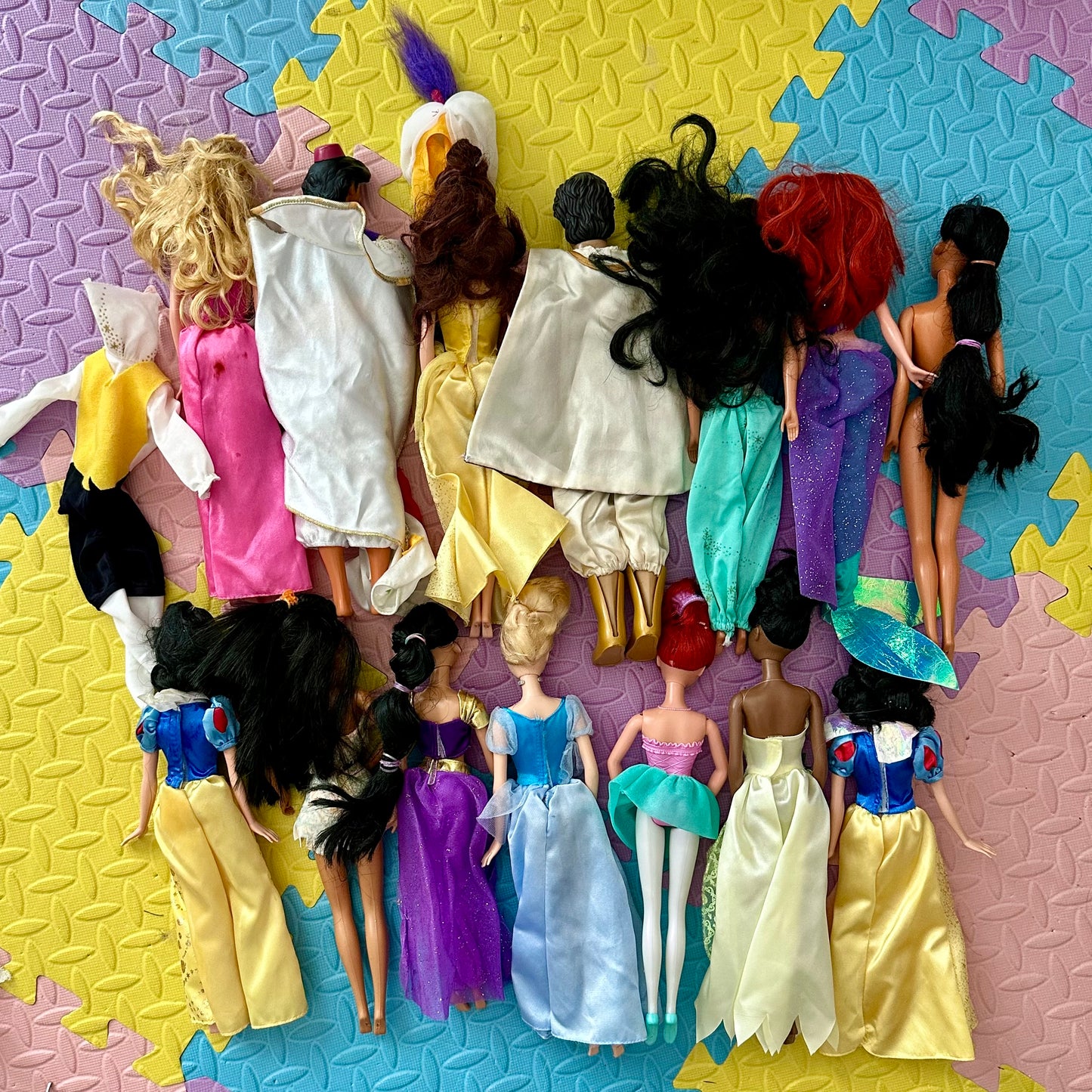 Lot of 14 Vintage and New Disney Barbies