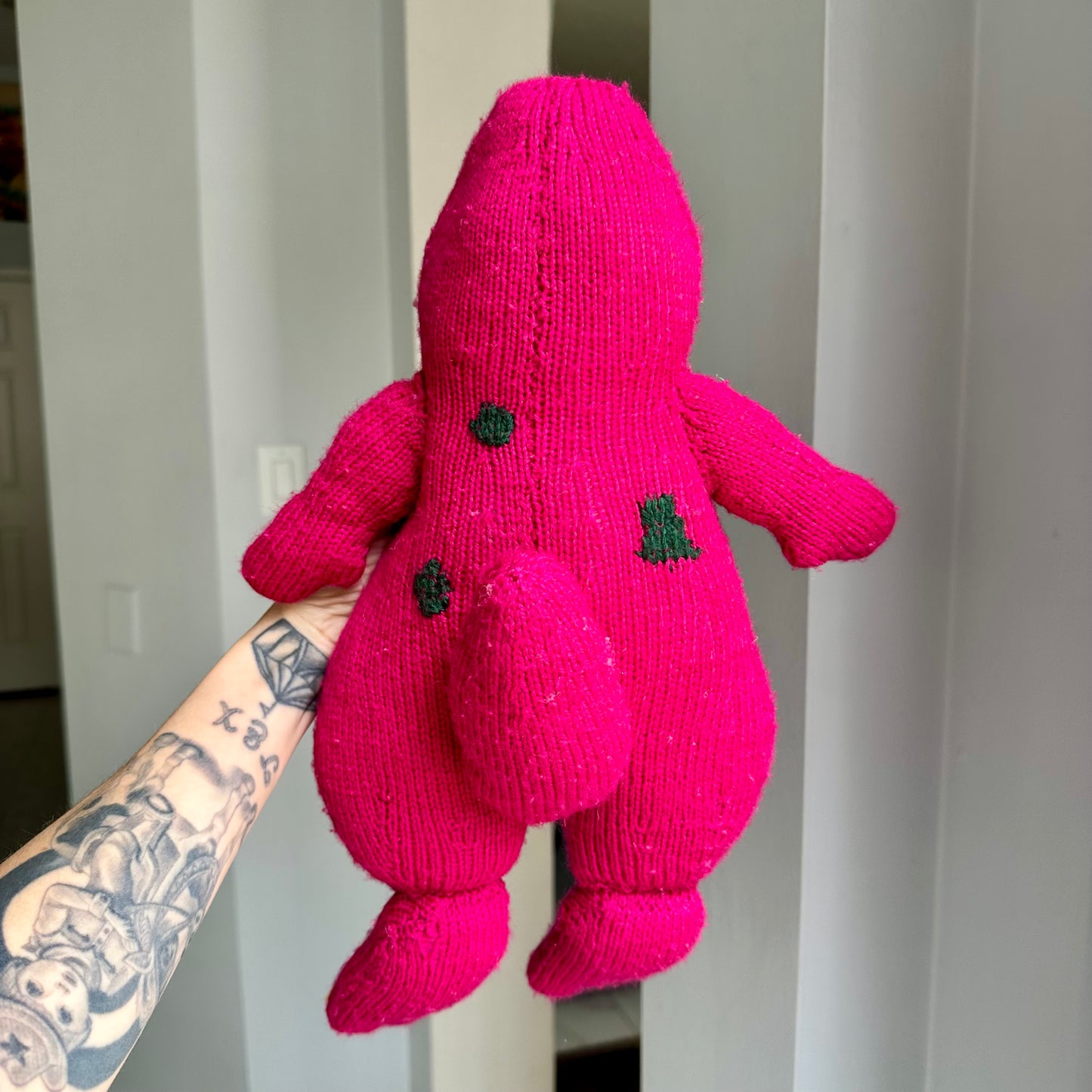 Vintage Hand Knit Barney Plush