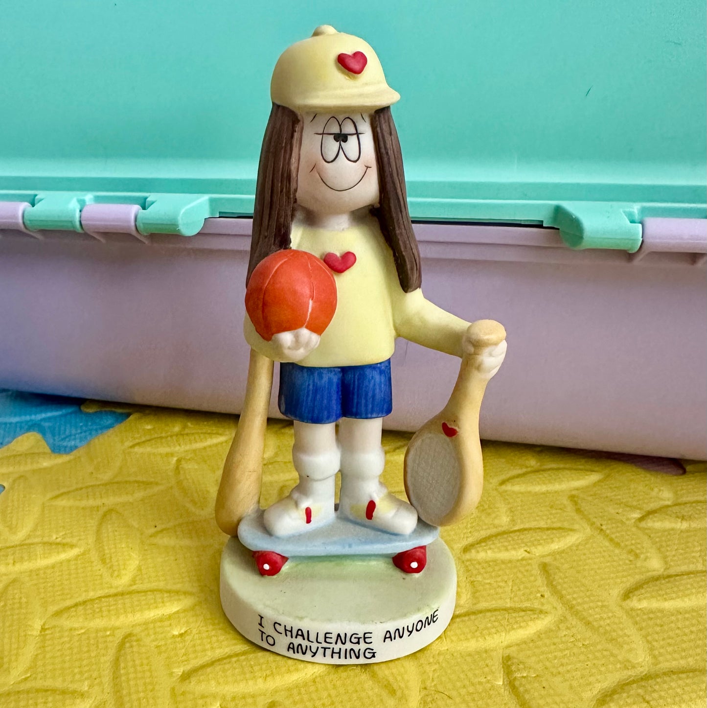 1982 Cathy Comic “I Challenge Anyone to Anything” Ceramic Figurine