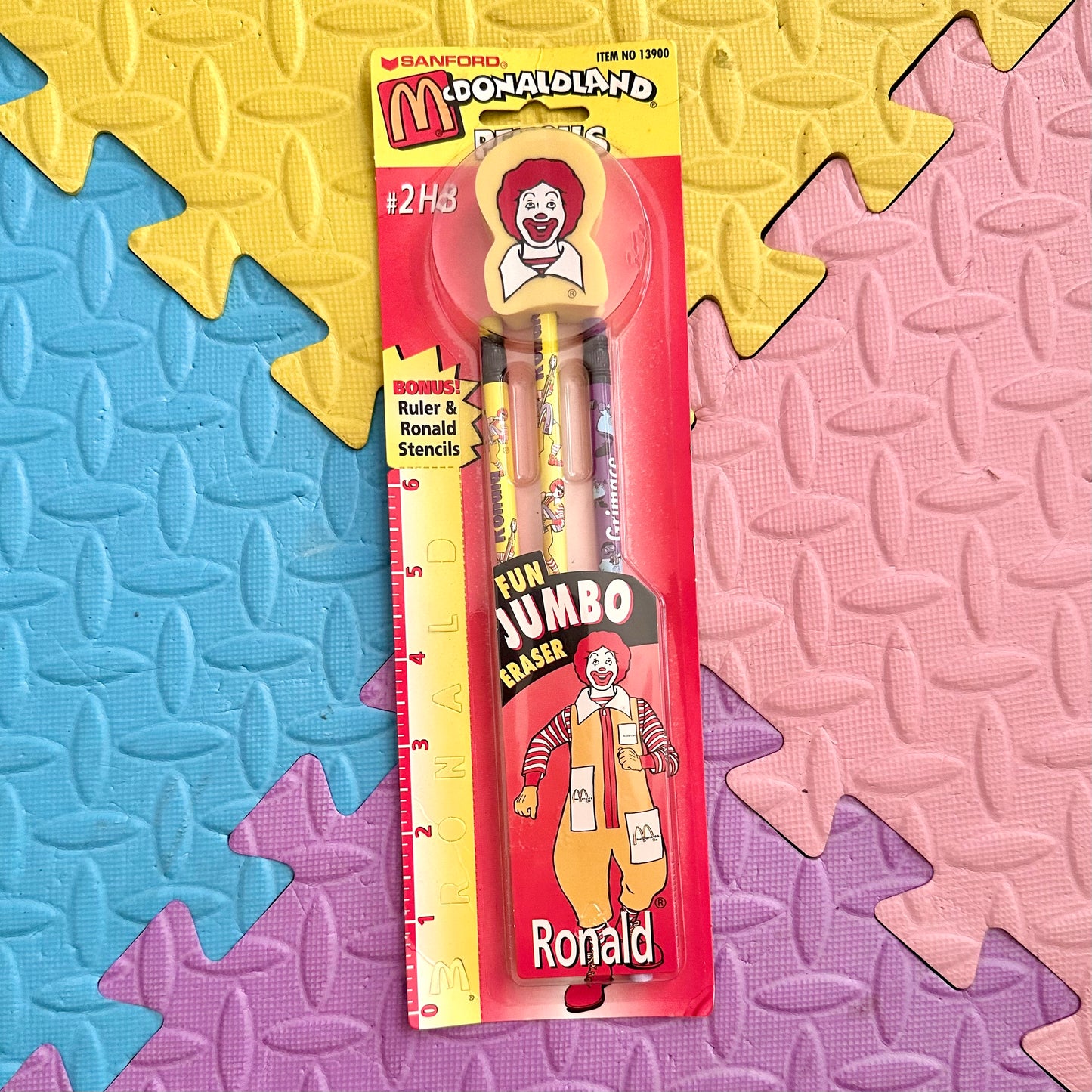 1995 McDonaldland Ronald McDonald Pencil and Eraser Set