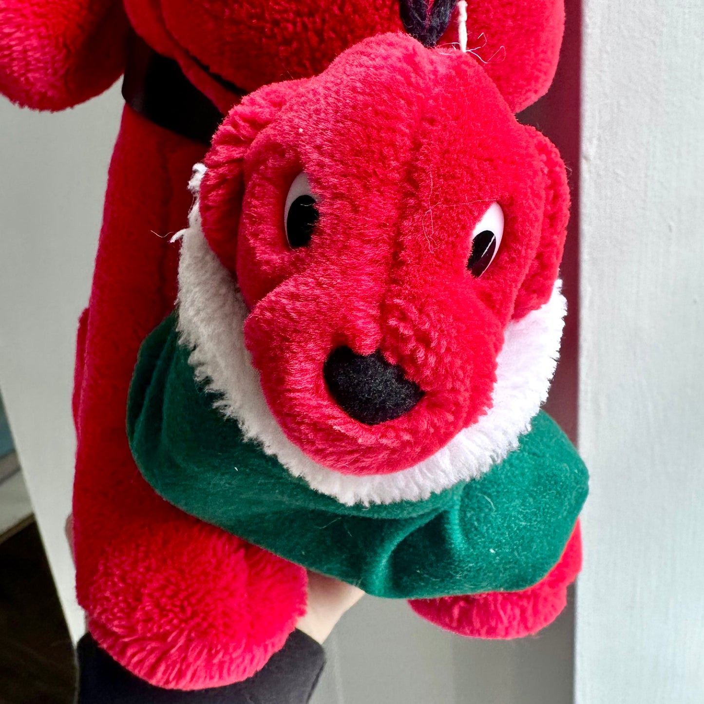 1992 Clifford the Big Red Dog with Puppy Holiday Plush